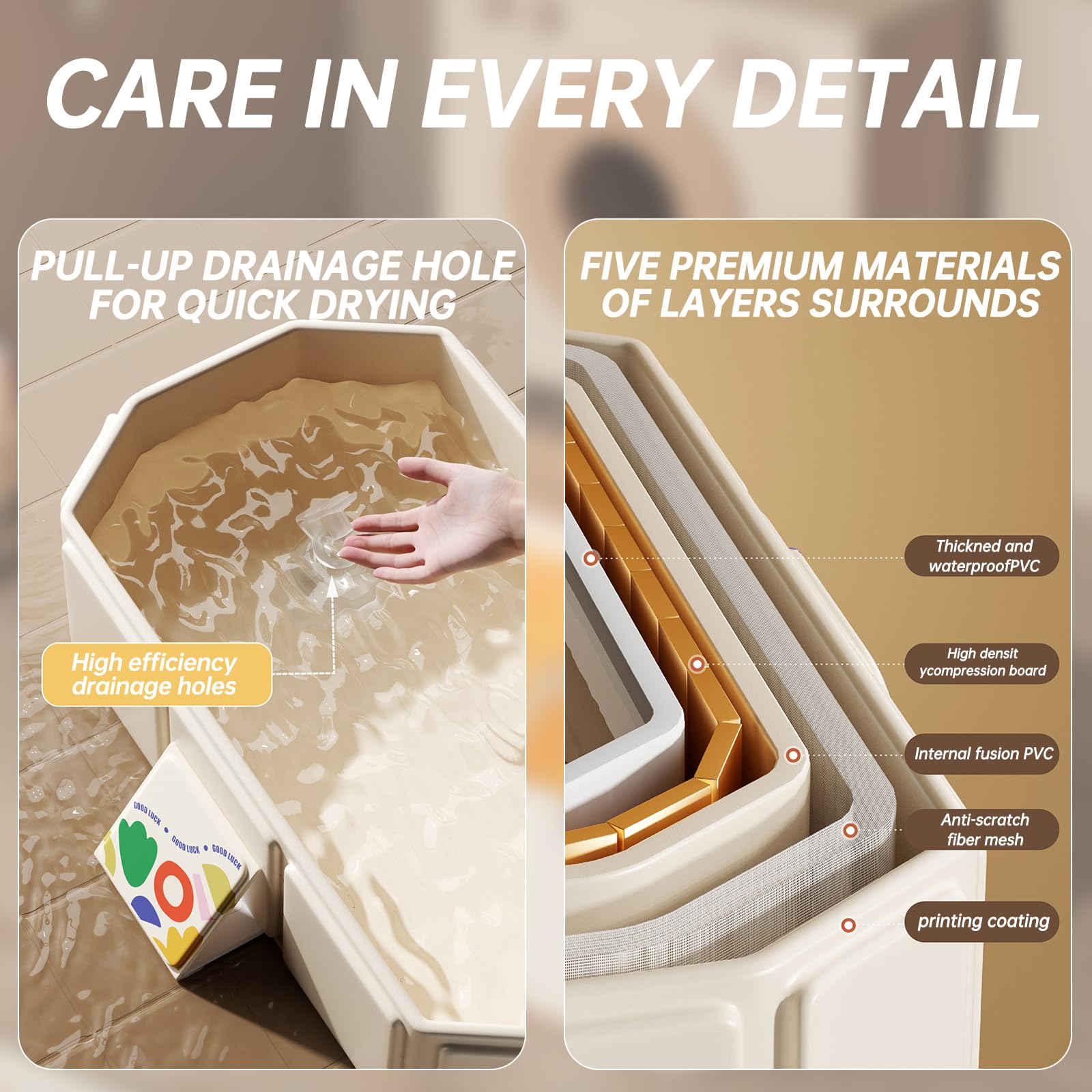IcyByte Baby Foldable Kids Bathtub for Infants to Toddler with Non-Slip Base,Easy Storage,Perfect for Small Spaces,White