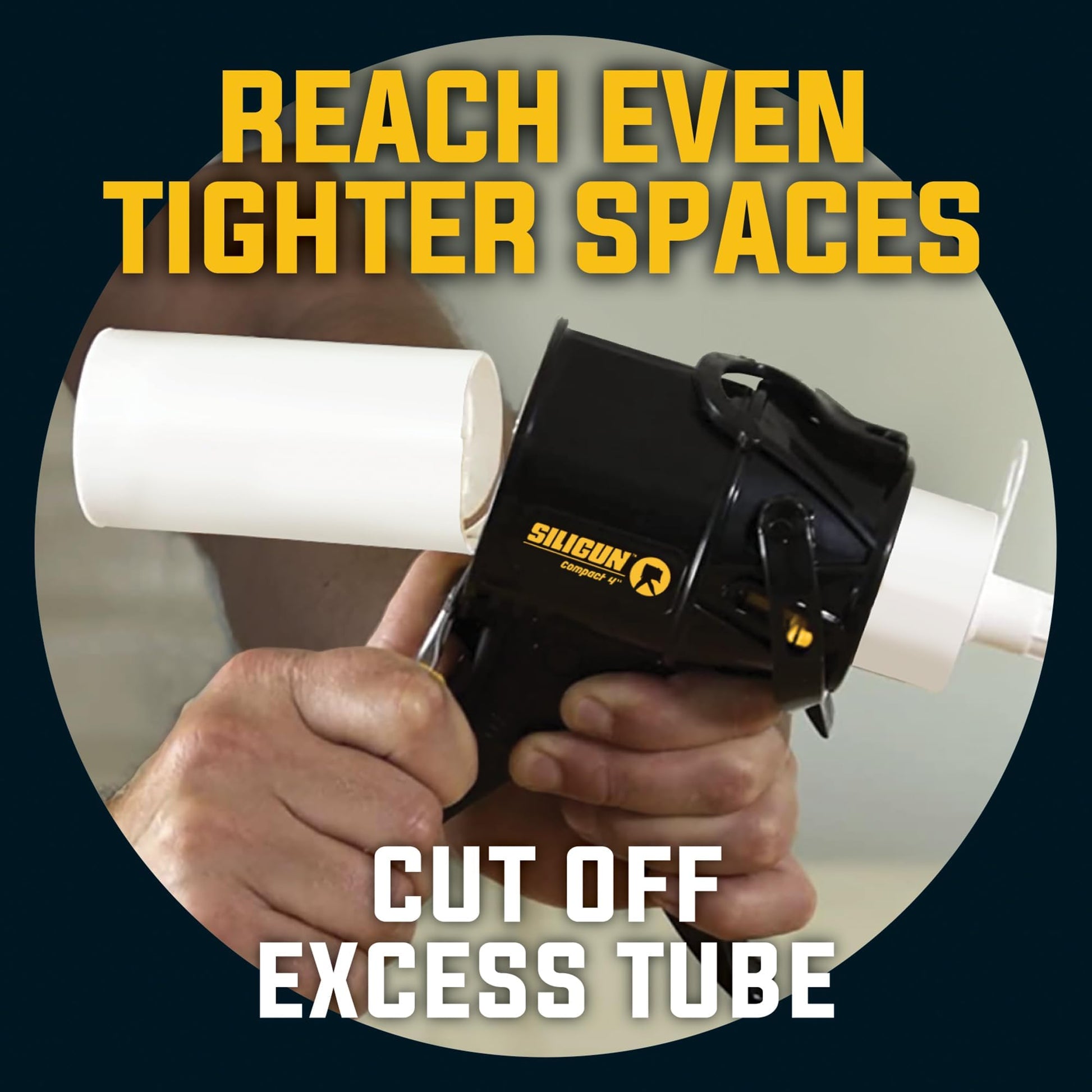 SILIGUN™ Gen-3 Compact Caulking Gun - No Drip Caulk Gun - Patented Design - Lightweight ABS Frame - Works with All 10 oz Tubes