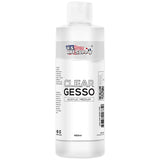 U.S. Art Supply Clear Gesso Acrylic Medium, 480ml Bottle - 16 Ounce Pint - Blendable with Acrylic Colors