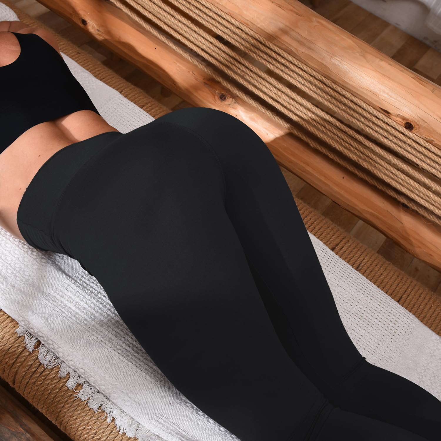 Stanpetix Leggings for Women - High Waisted Women's Workout Pants Running Cycling (Black,Full Length,L-XL)