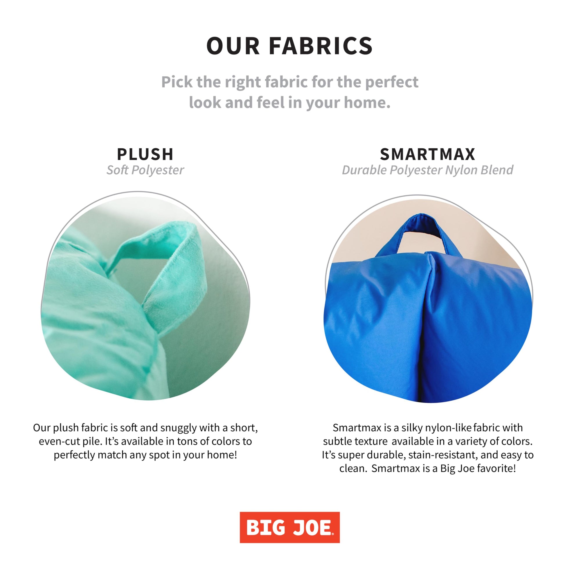 Big Joe Classic Bean Bag Chair, Sapphire Smartmax, Durable Polyester Nylon Blend, 2 feet Round