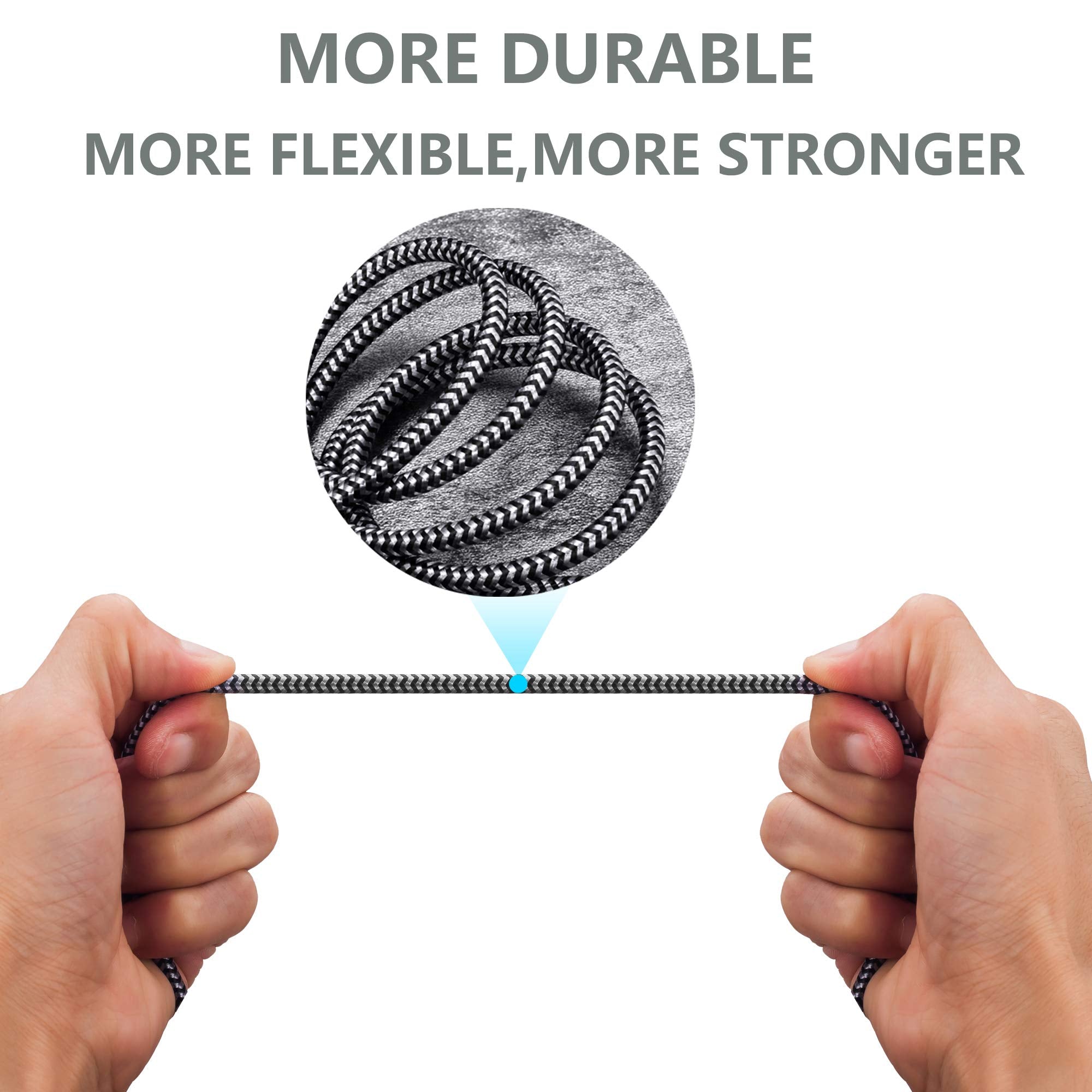 MORELECS Headphone Extension Cable 10ft - 3.5mm Extension Cable Nylon Braided Aux Cord Extender for Smartphones, Tablets, Media Players (No Mic Support)