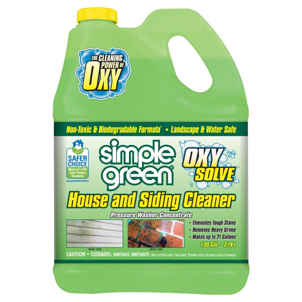 Oxy Solve House and Siding Pressure Washer Cleaner - Removes Stains from Mold & Mildew on Vinyl, Aluminum, Wood, Brick, Stucco - Concentrate 1 Gal.