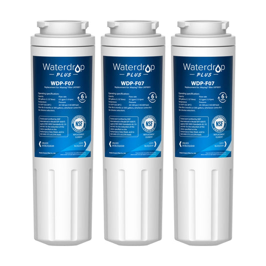 Waterdrop Plus UKF8001 NSF 401,53 Certified Refrigerator Water Filter, ???????????? ????????, Replacement for Whirlpool® Everydrop® Filter 4, EDR4RXD1, Maytag® UKF8001AXX, 3 Filters (Package May Vary)