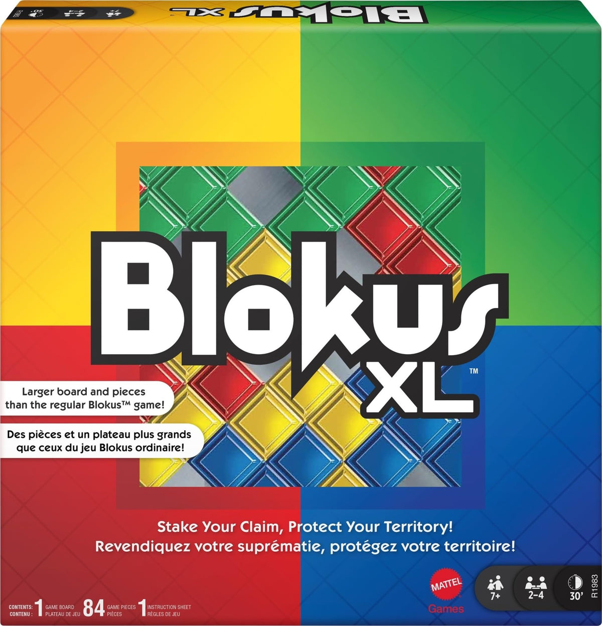 Mattel Games Blokus XL Strategy Board Game, Family Game for Kids & Adults with Colorful Oversized Pieces & Just One Rule ( Exclusive)