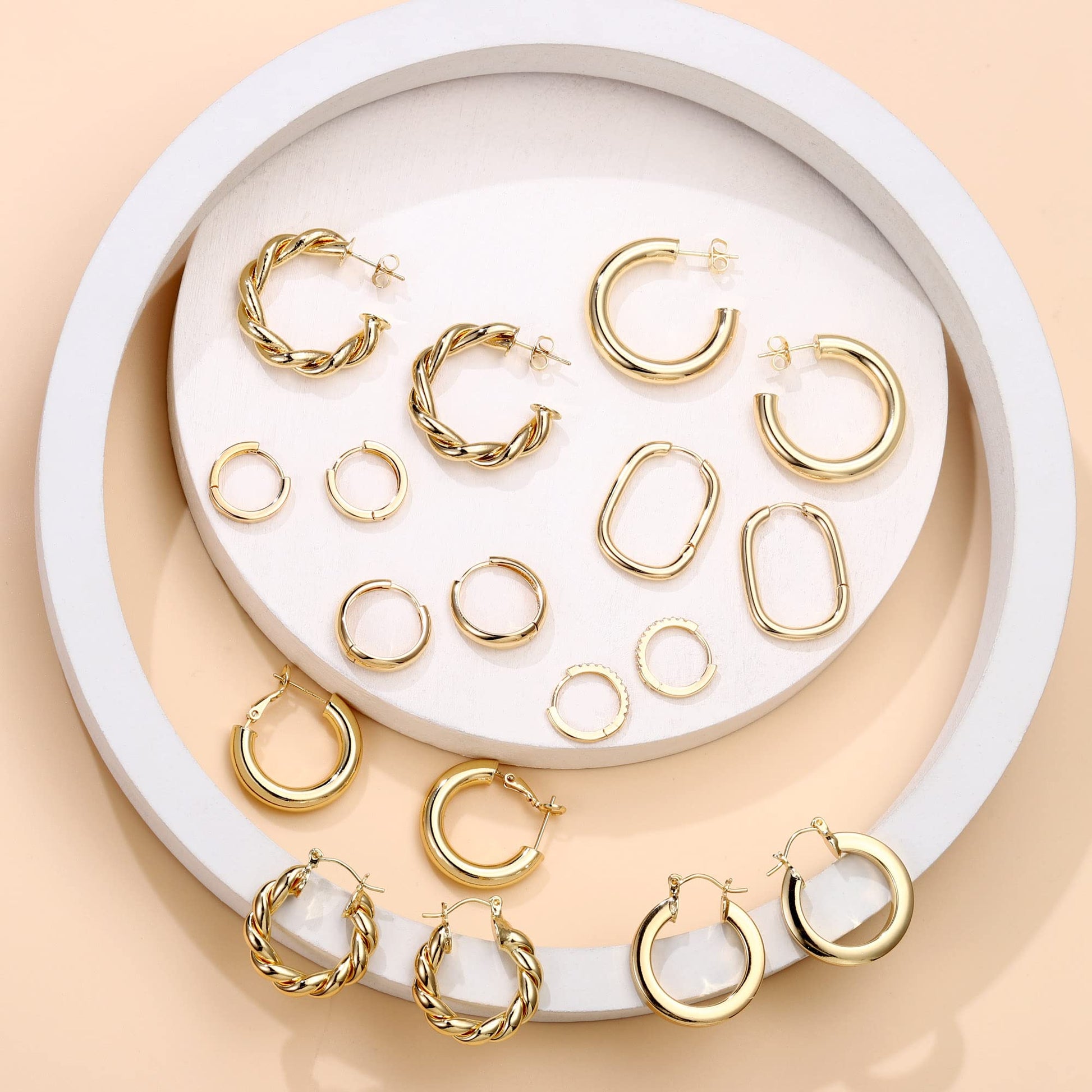Yesteel Gold Hoop Earrings - 14k Gold Plated Small Hoop Earrings for Women Trendy Hypoallergenic Womens Hoops Huggie Earring, Jewelry Gifts for Women Her