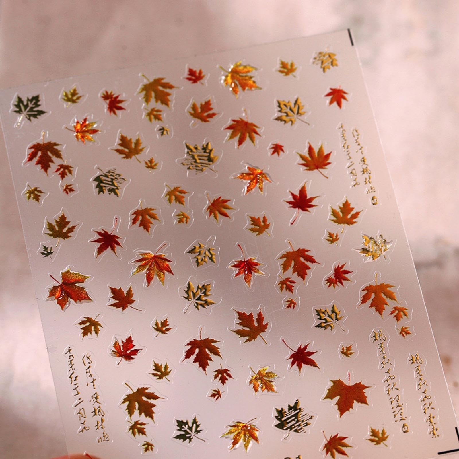 5D Embossed Autumn Maple Leaves Nail Stickers for Nail Art Thanksgiving Day Nail Art Stickers Fall Nail Decals Self-Adhesive Gold Maple Leaf Nail Art Decals for Women Nail Supplies Art Design