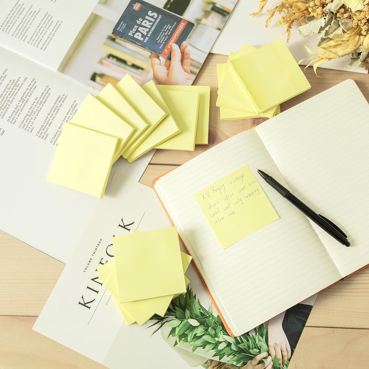 (16 Pack) Sticky Notes 3x3, Canary Yellow, Sticky Pads, Recyclable, Self-Stick Pads, Easy to Post for Home, Office, Notebook