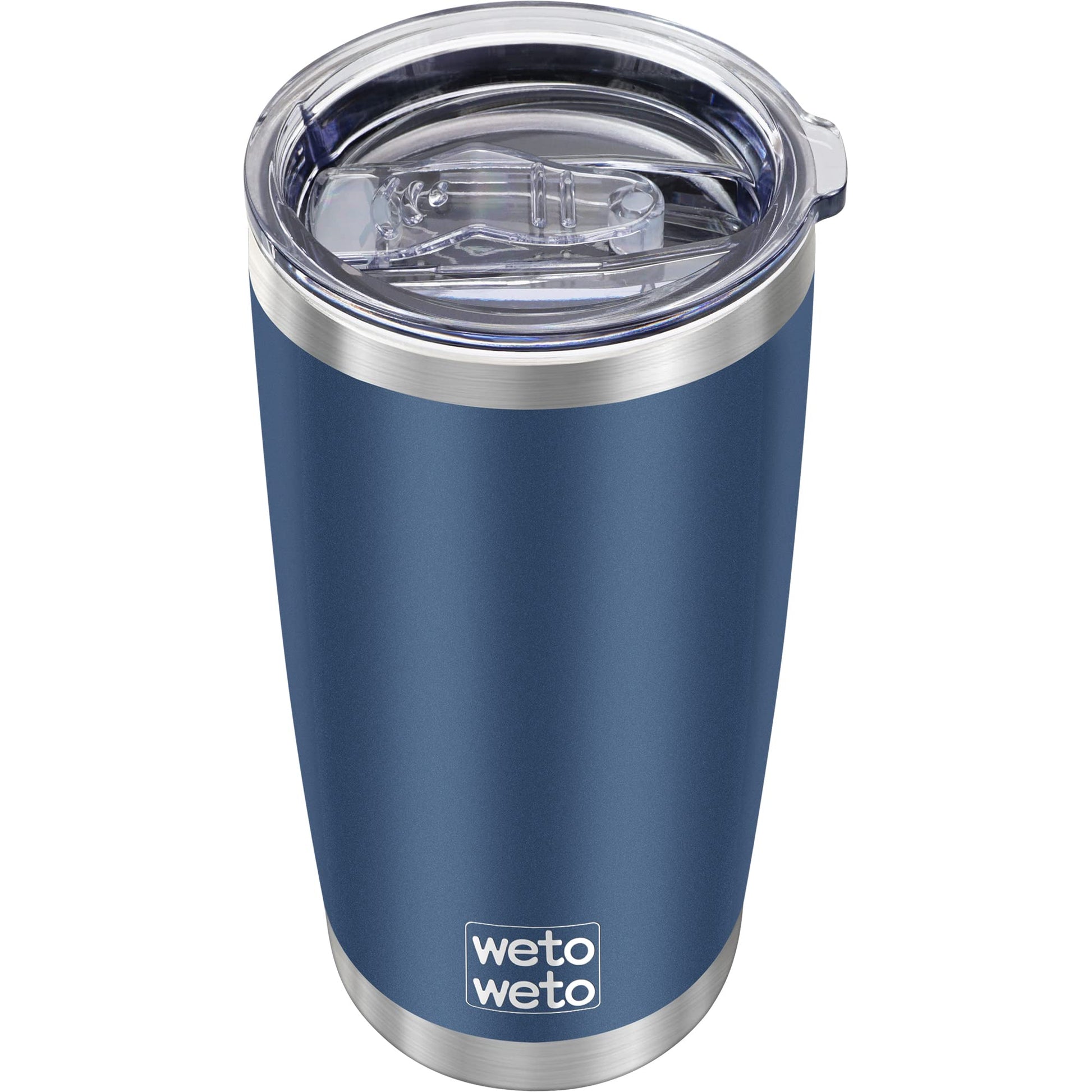 WETOWETO 20oz Tumbler, Stainless Steel Vacuum Insulated Coffee Travel Mug, Double Wall Powder Coated Insulated Coffee Mug Travel Mug with Lid Thermal Cup for Outdoor (Navy Blue, 1 Pack)