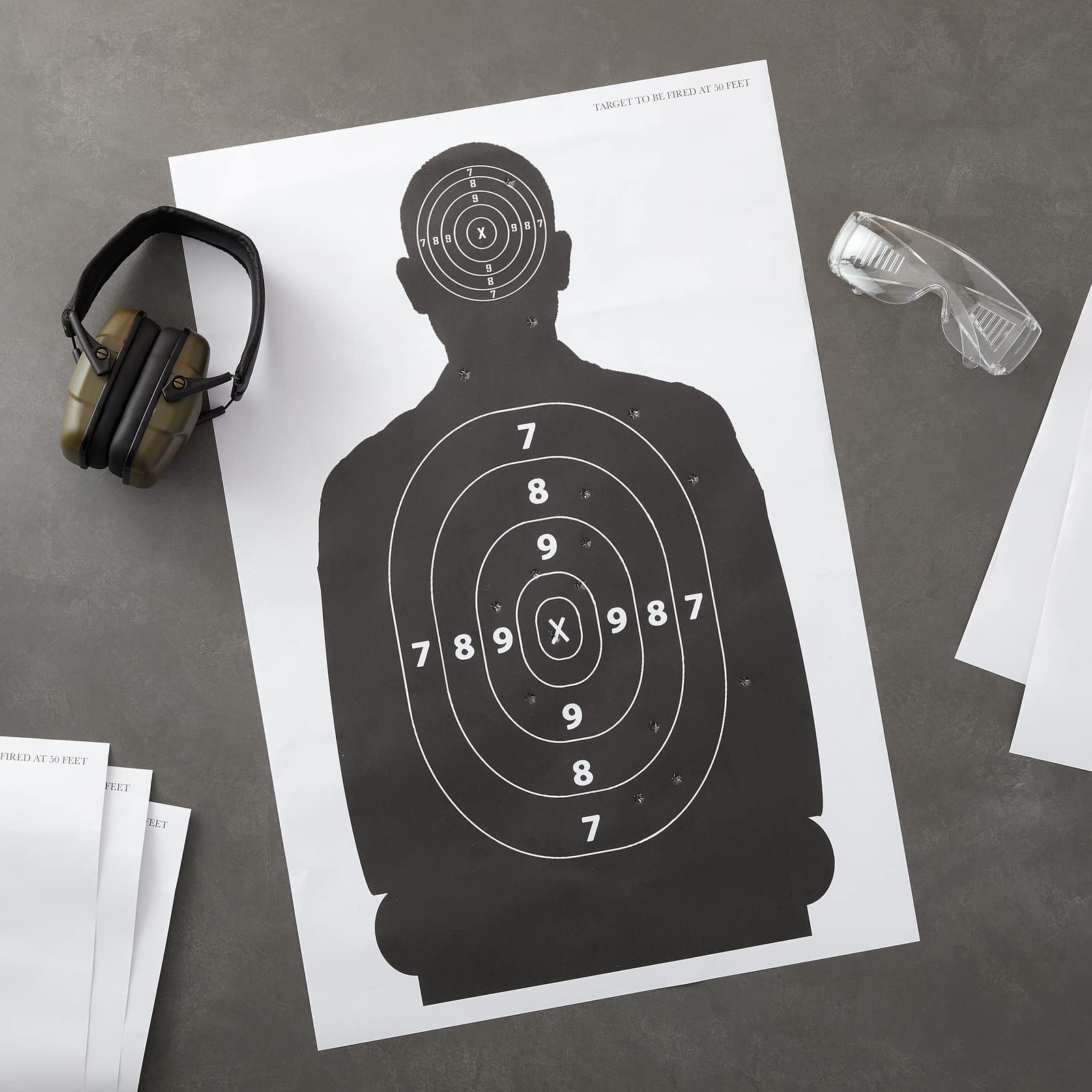 Juvale Shooting Targets Paper Silhouette Style - 17 x 25 in, Black & White, 50 Count - Paper Targets for Shooting Range & Airsoft, BB & Pellet Gun Practice