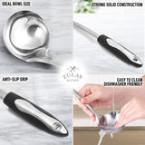 Zulay Kitchen Stainless Steel 13" Soup Ladle - Comfort Grid Steel Ladle with Long Handle and Ample Bowl Capacity Perfect for Stirring, Serving Soups and More - Heavy-Duty Metal Ladle