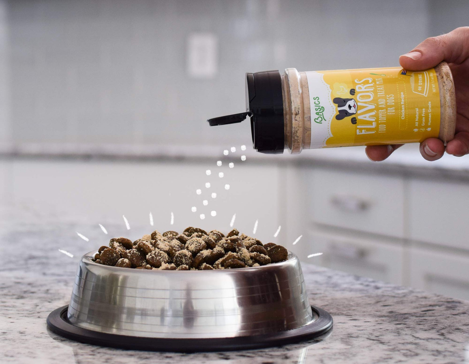 BEAUMONT BASICS Flavors Food Topper and Gravy for Dogs - Chicken Recipe with Bone Broth, 3.1 oz. - Natural, Grain Free - Perfect Kibble Seasoning Treat Mix for Picky Dog or Puppy