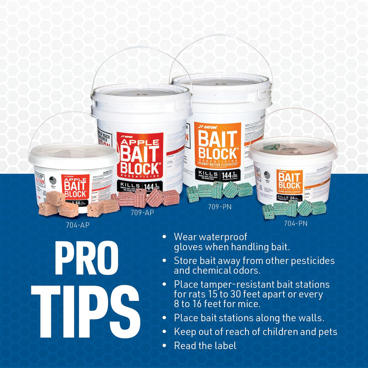 Bait Block Apple Flavor Rodenticide - 9 lb. Pail - Effective Rodent Control Bait Blocks - Long-Lasting and Easy to Use