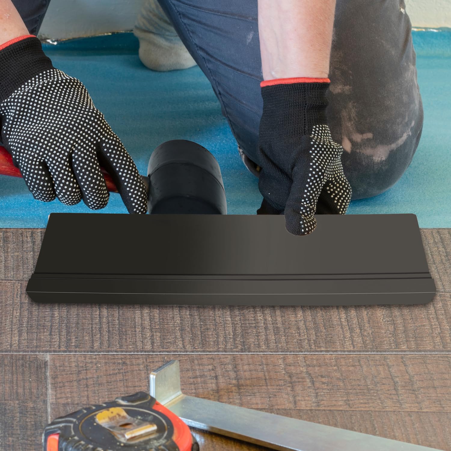 Tapping Block for Vinyl Plank Flooring, NAACOO 3 Edges - Meet Different Floor Thickness. Double Sided with Notches - Use for Tongue&Groove or Click-Lock Floor, Universal Laminate/Vinyl Flooring Tools.