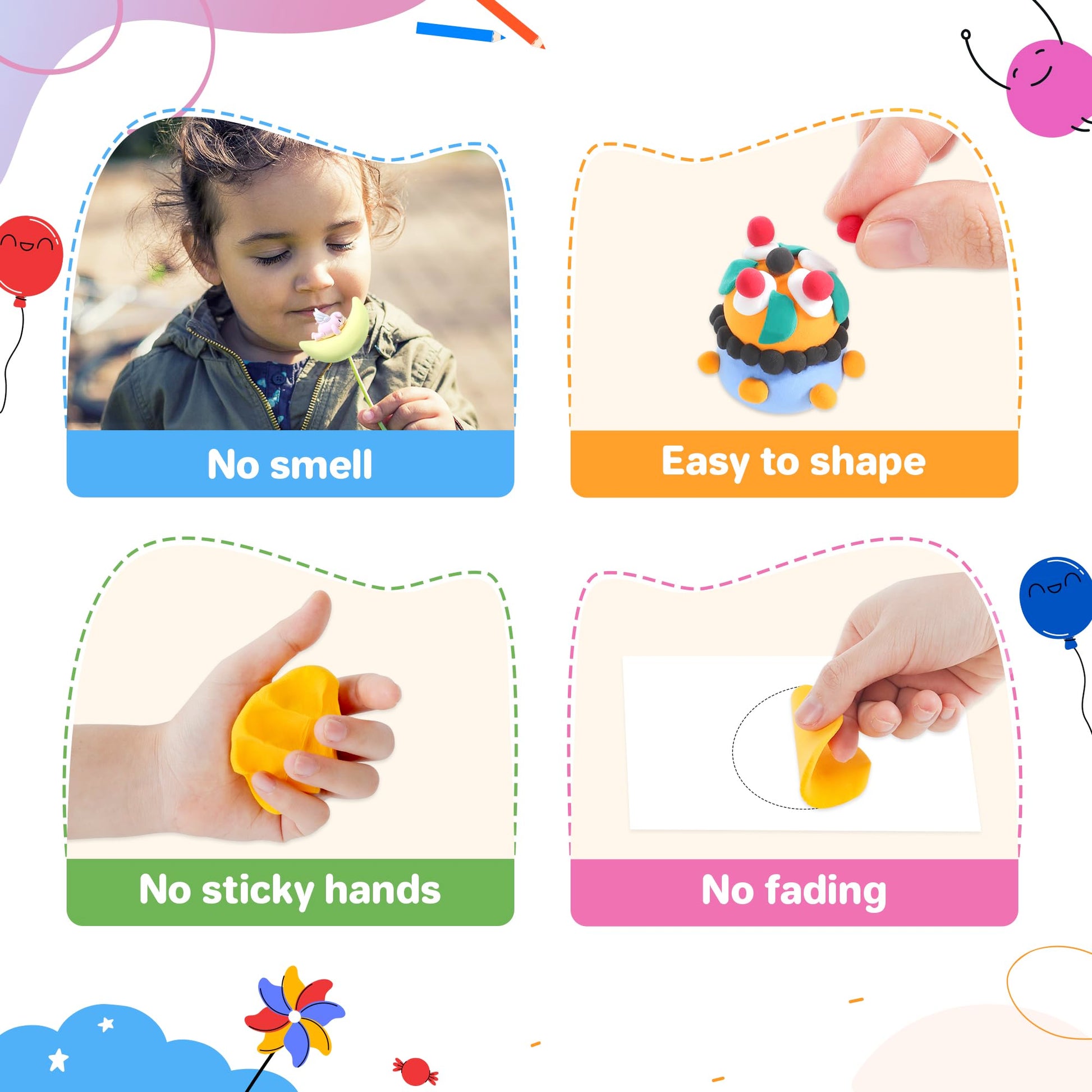 Air Dry Clay 66 Colors, Modeling Clay for Kids, DIY Model Magic Clay, Molding Clay Kit with Sculpting Tools, Non-Sticky Soft and Super Light, Arts and Crafts Gift for Boys Girls Kids