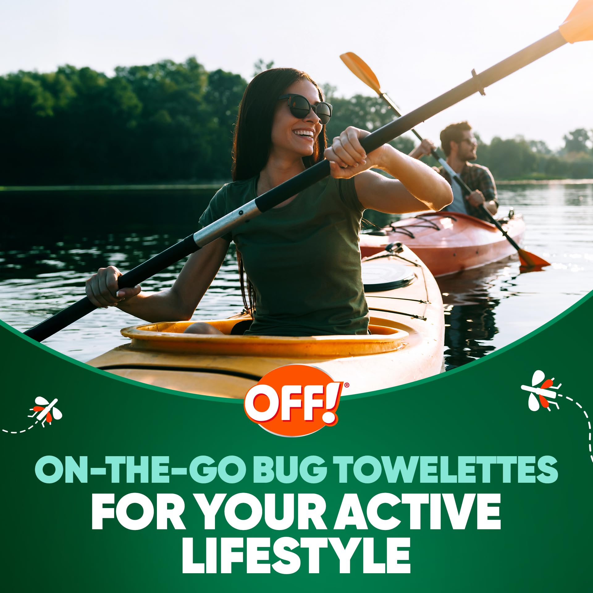 OFF! Deep Woods Mosquito and Insect Repellent Wipes, Long lasting, 12 Individually Wrapped Wipes
