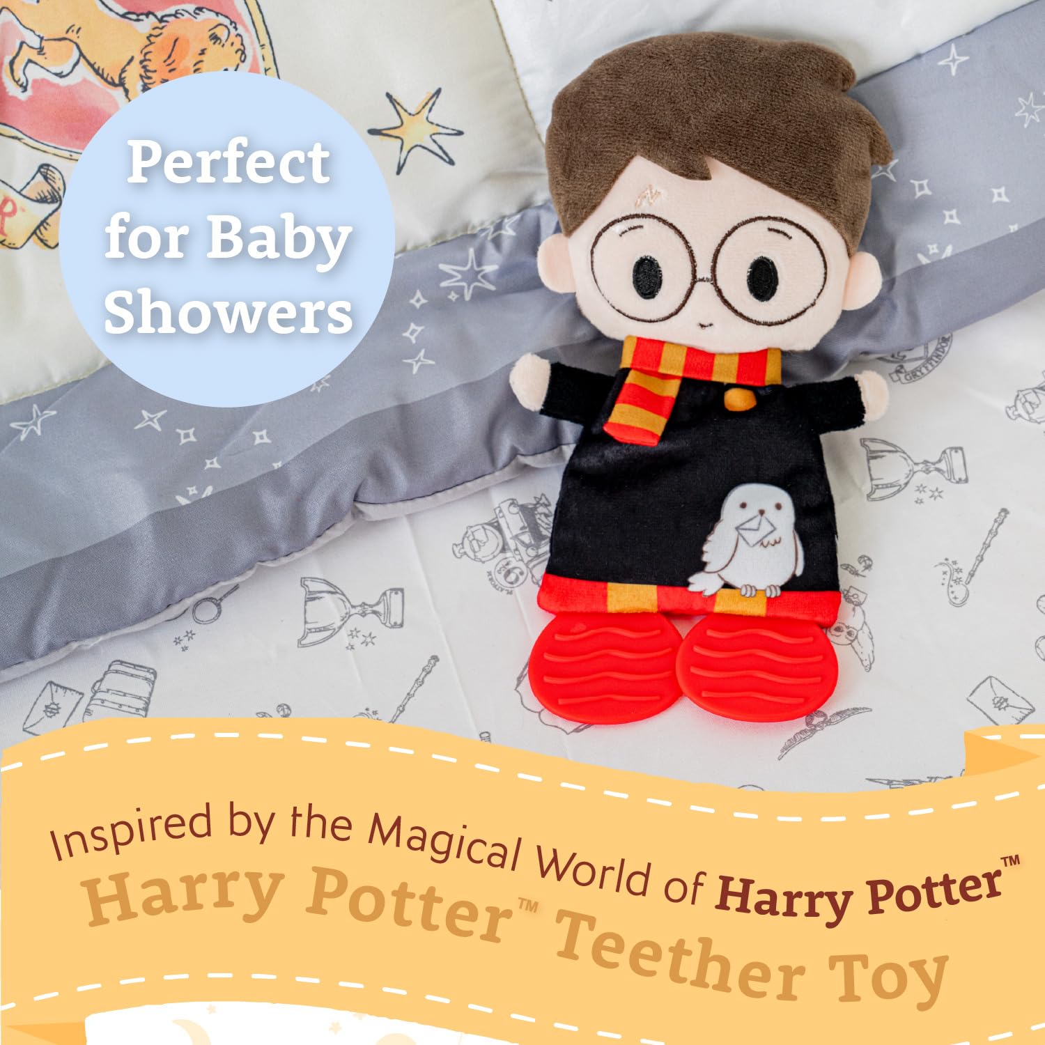 Kids Preferred Harry Potter Teether Plush Toy Crinkle Cloth for Newborn Baby Boys and Girls 10 inches