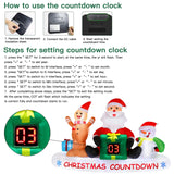 Alupssuc 8 FT Christmas Inflatable Outdoor Decorations with LED Christmas Countdown Clock, Snowman Santa and Gingerbread Man, Lighted Blow Up Lawn Yard Clearance for Indoor Xmas Holiday Party Decor