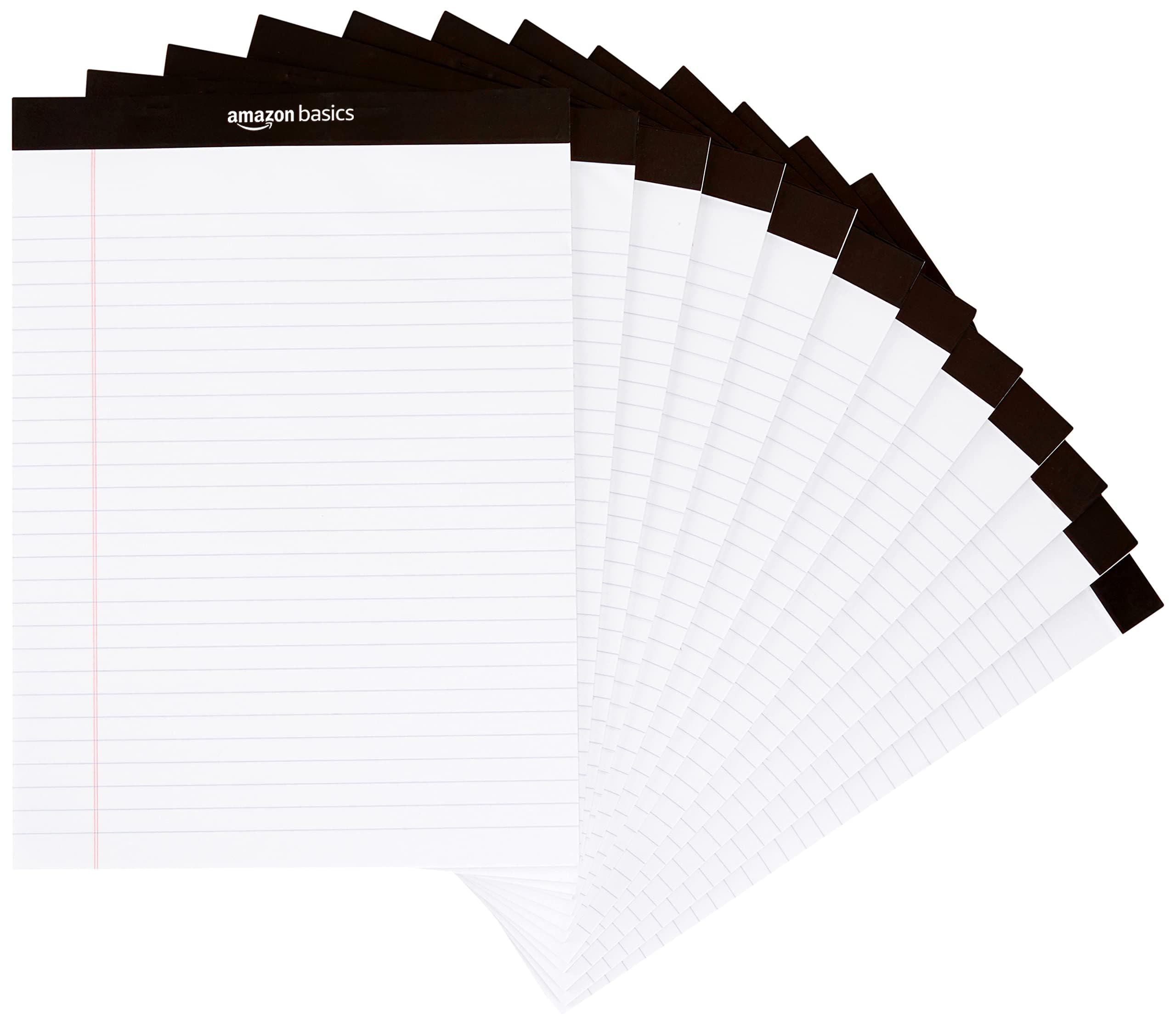 Amazon Basics Narrow Ruled Lined Writing Note Pad, 5 inch x 8 inch, Canary, 600 Count (12 Packs of 50)