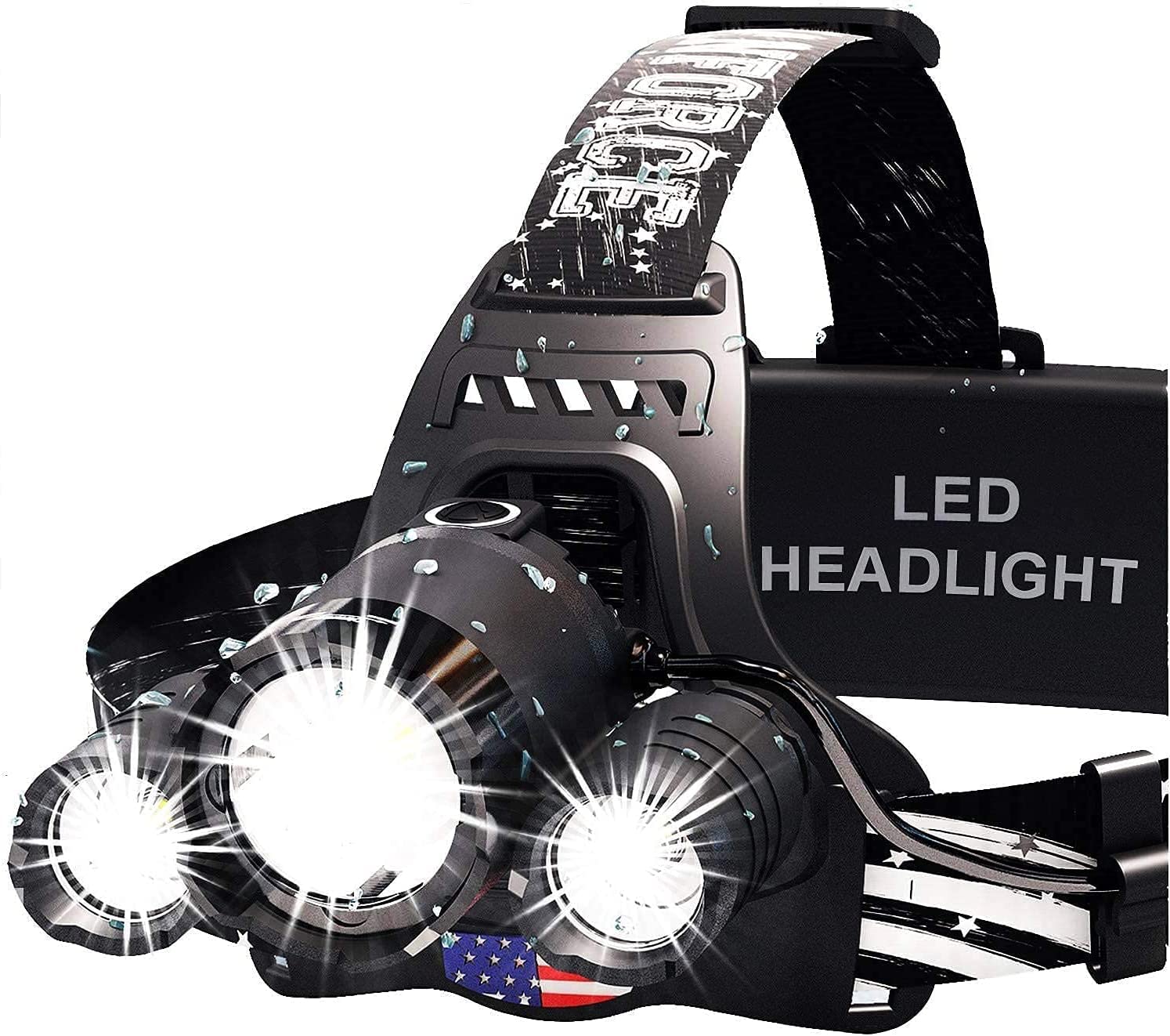 DanForce Stirnlampe. Wiederaufladbare USB-LED-Stirnlampe. Ultrahelle LUMINUS 1080 Lumen Stirnlampentaschenlampe + Rotlicht. Stirnlampen für Erwachsene, Camping, Outdoor & Bauhelm-Beleuchtung. Zoombarer IPX54 Scheinwerfer