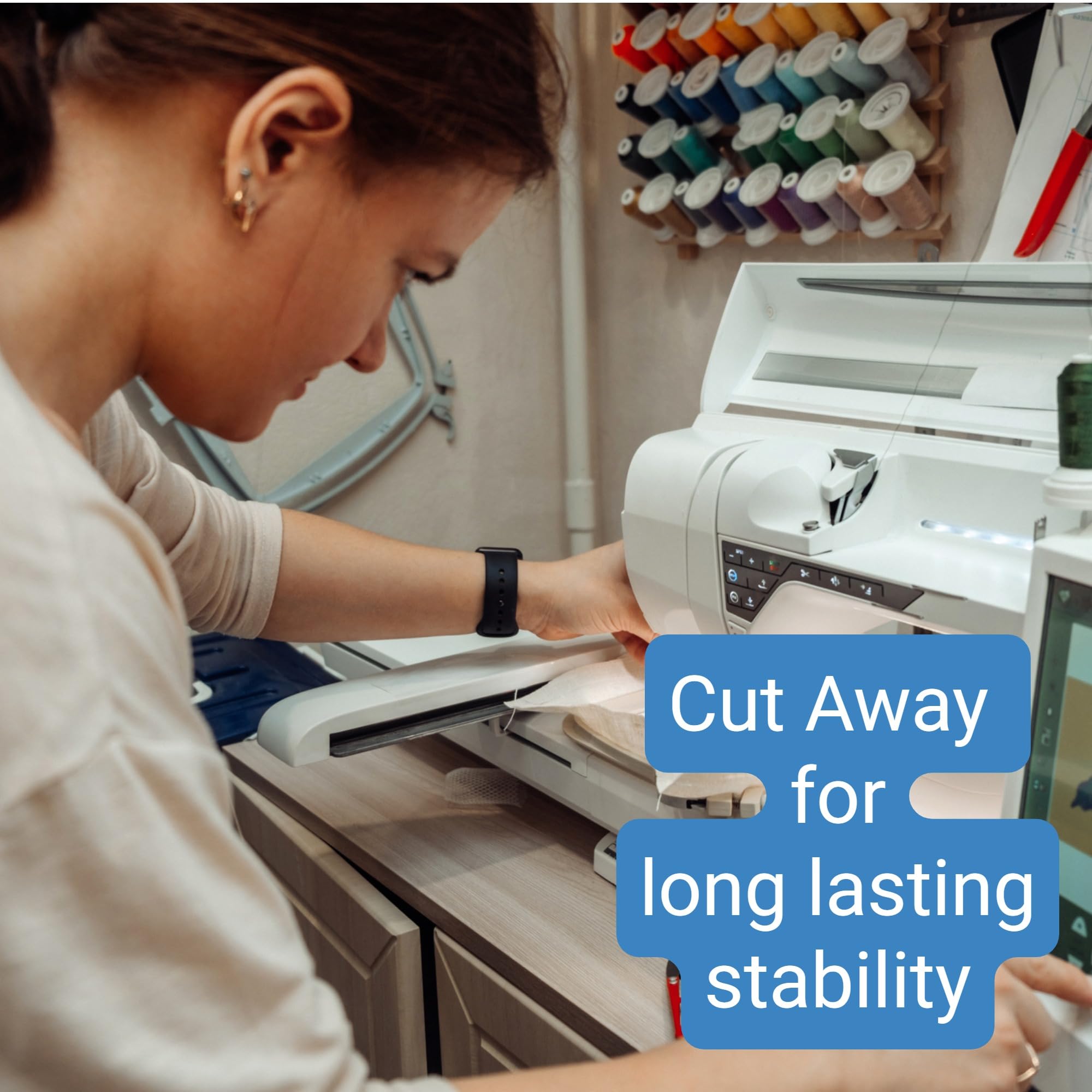 Cut Away Embroidery Stabilizer Roll 12" x 50 Yd – 2.5 oz Cutaway by H.B.I. Products