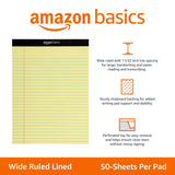 Amazon Basics Narrow Ruled Lined Writing Note Pad, 5 inch x 8 inch, Canary, 600 Count (12 Packs of 50)