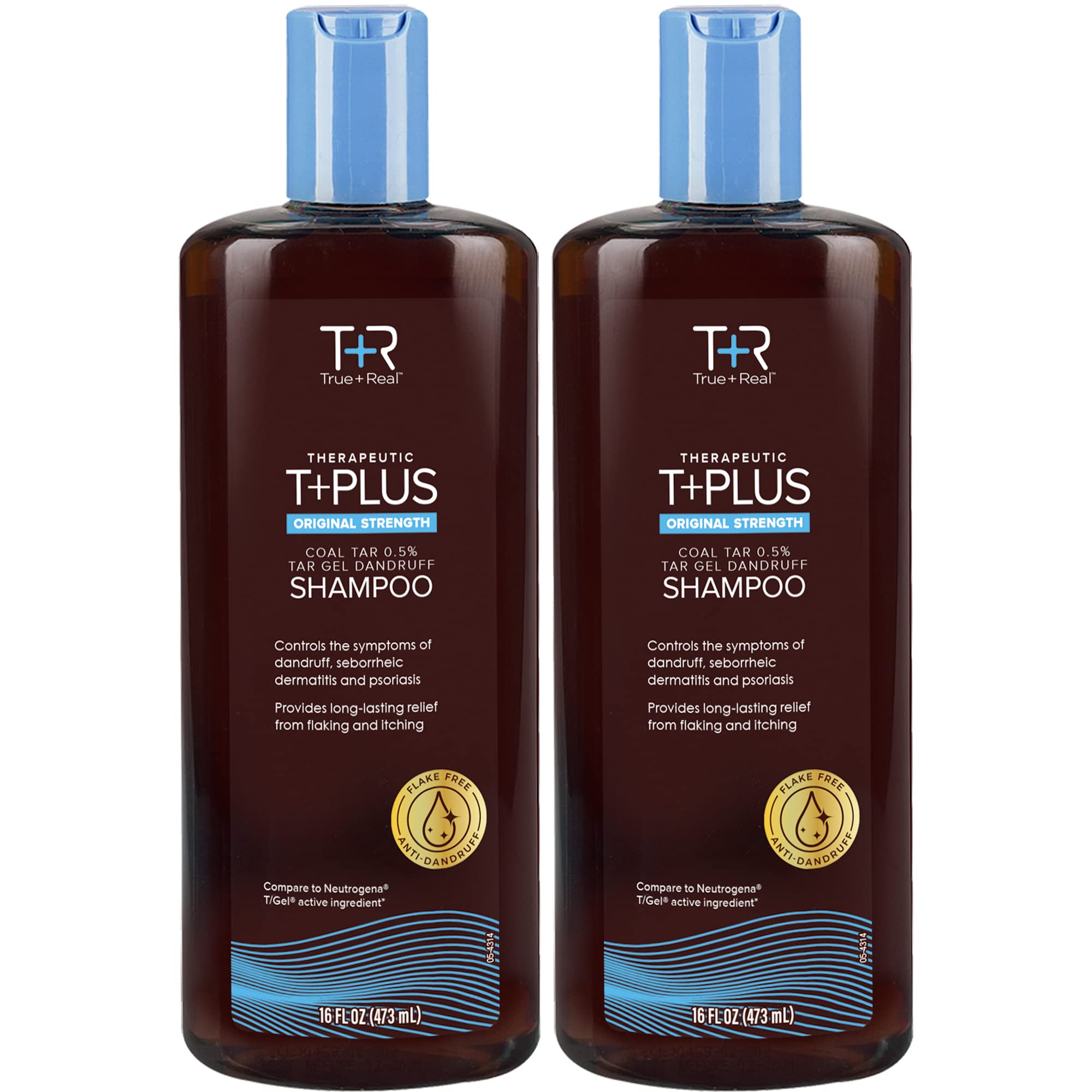 True+Real Coal Tar Therapeutic Plus Tar Gel Anti-Dandruff Shampoo 0.5% Coal Tar, 16 Fl Oz, Original Strength