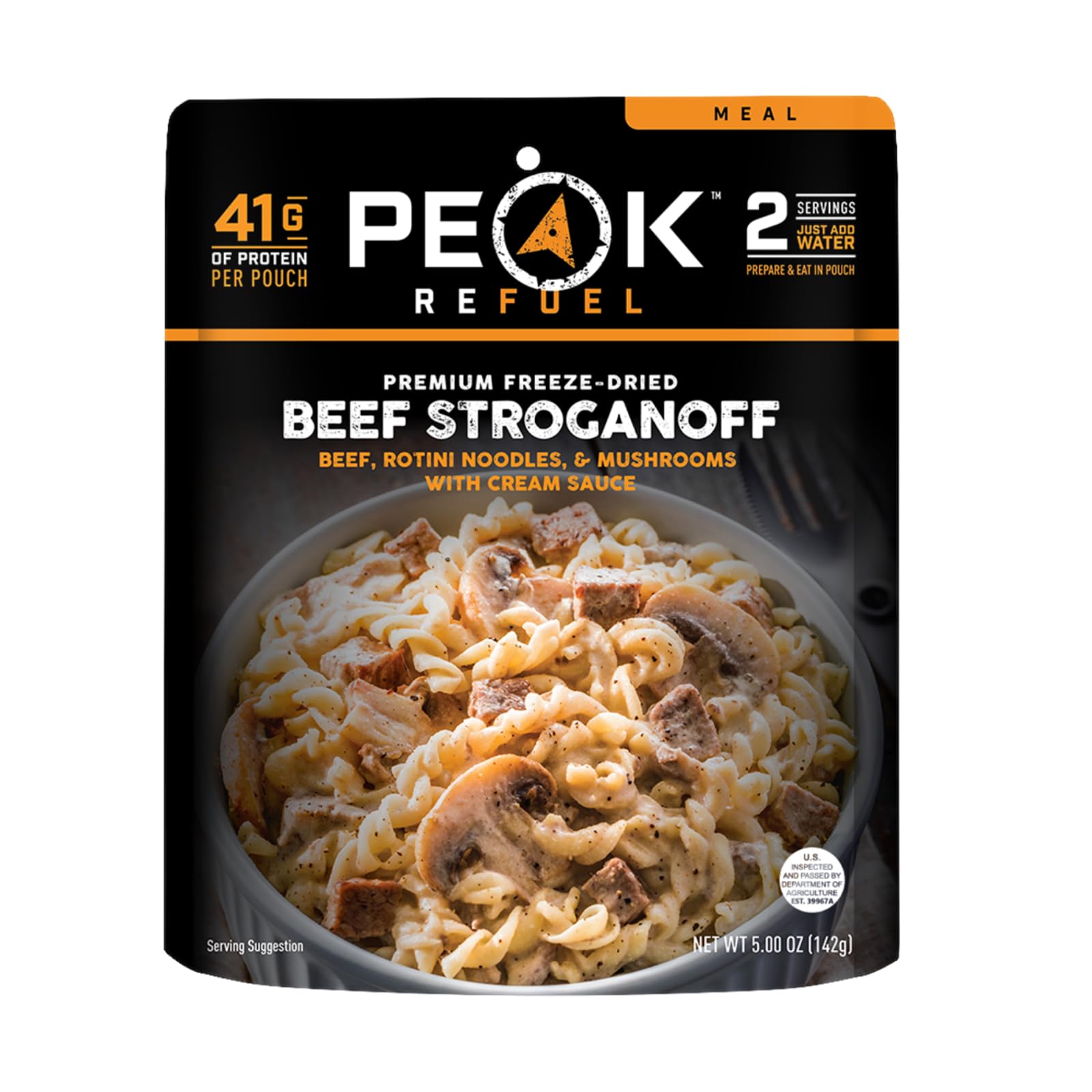 Peak Refuel Rindfleisch Stroganoff | Gefriergetrocknete Trekking- und Campingnahrung | Unglaublicher Geschmack | Hoher Proteingehalt | Echtes Fleisch | Schnell zubereitete Mahlzeiten