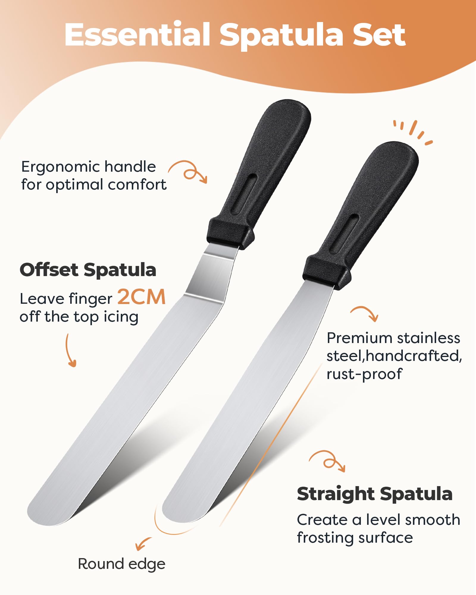 Kootek 71PCs Cake Decorating Kit, Baking Supplies Tools - Includes Cake Stand Turntable, 12 Icing Piping Tips, 2 Frosting Spatulas, 3 Scrapers, 50+2 Piping Bags, Coupler, Video Tutorial, Booklet