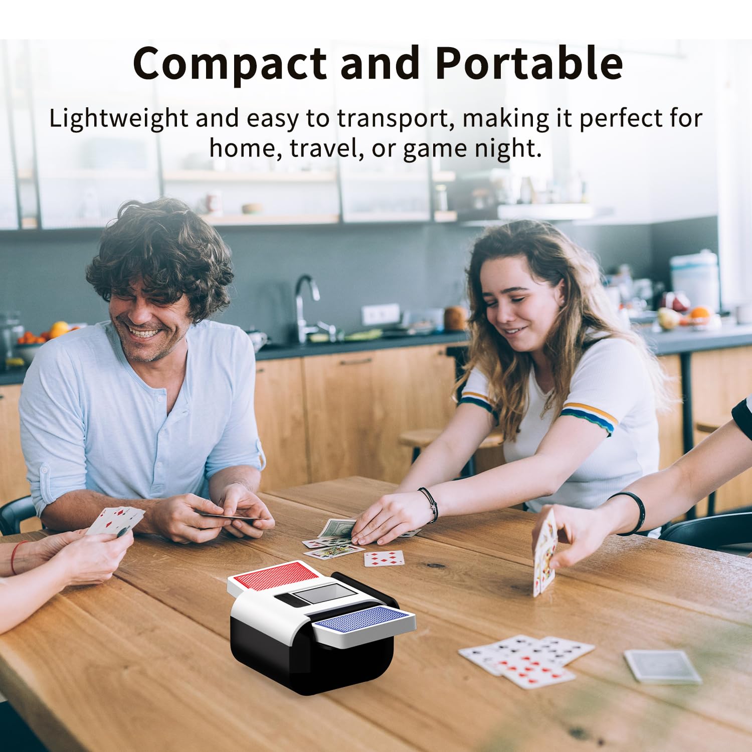 BIFTU Automatic Card Shuffler with Dual Modes, Rechargeable 1-2 Deck Card Shuffle Machine, Low Noise Operation Card Shuffler for Poker, UNO, Blackjack, Skip-Bo, Phase 10