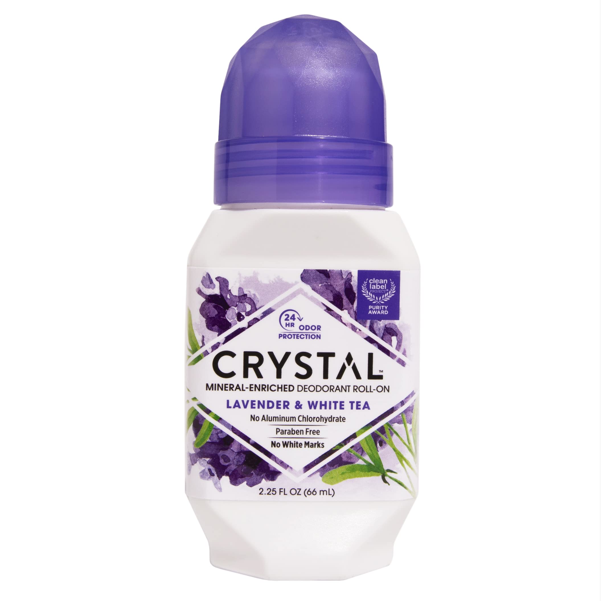 CRYSTAL Mineral Deodorant Roll-On Unscented Body Deodorant With 24-Hour Odor Protection, Aluminum Chloride & Paraben Free, 2.25 FL OZ (Packaging May Vary)