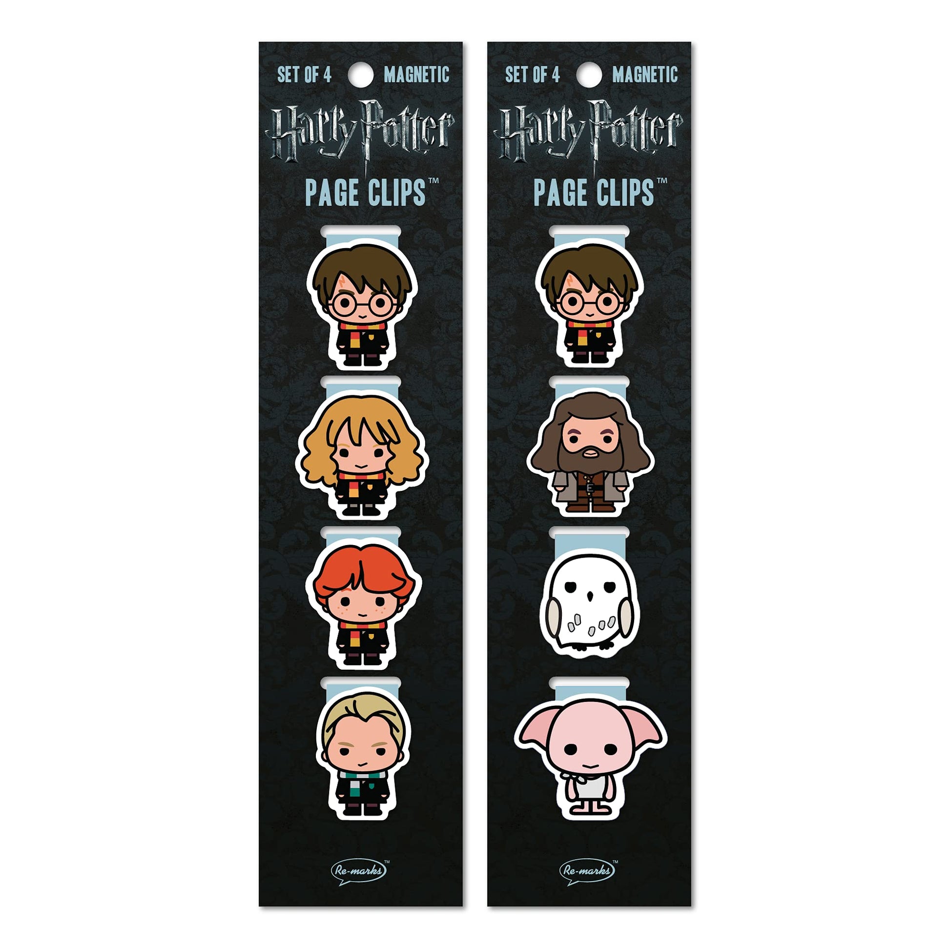 Re-marks Harry Potter Wizards and Hogwarts Magnetic Page Clips, 2 Sets of 4 Page Clips, 8 Clips Total