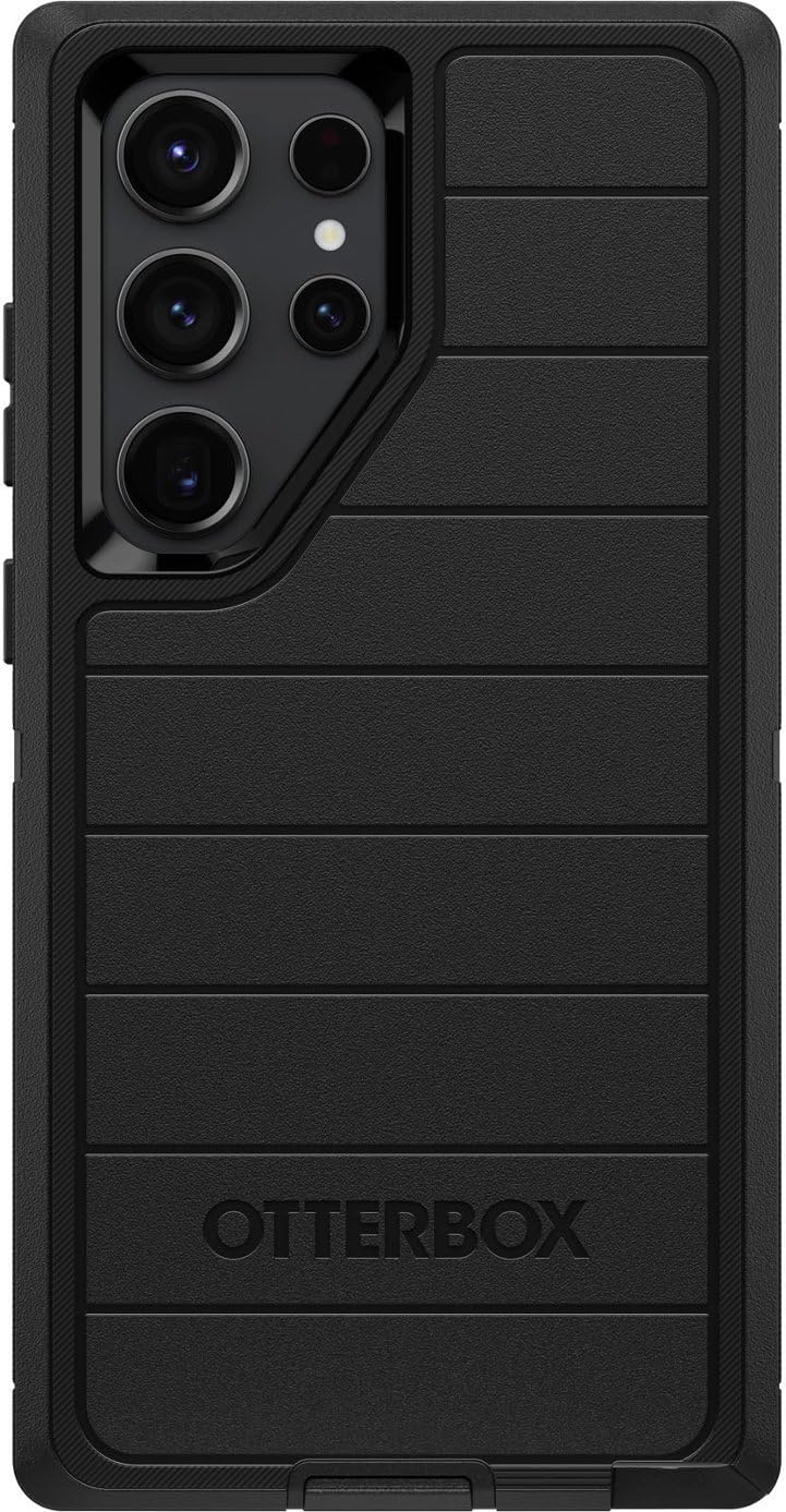 OtterBox Galaxy S23 Ultra (Only) - Defender Series Case - Black, Rugged & Durable - with Port Protection - Includes Holster Clip Kickstand - Microbial Defense Protection - Non-Retail Packaging