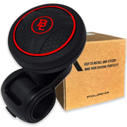 Fouring BL Steering Wheel Knob Spinner - Universal Non-Slip Fit, ABS & Premium Silicone Finish Suicide Knob with Metal Ball Bearing - Ideal for Cars, Trucks, Boats (Silicone Red)
