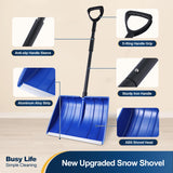 Yocada Snow Shovel for Driveway Home Garage Snow Removal with D-Grip Handle Aluminum Strip Heavy Duty 48 inch Long Large Capacity Shovel for Garden Car Camping Outdoor