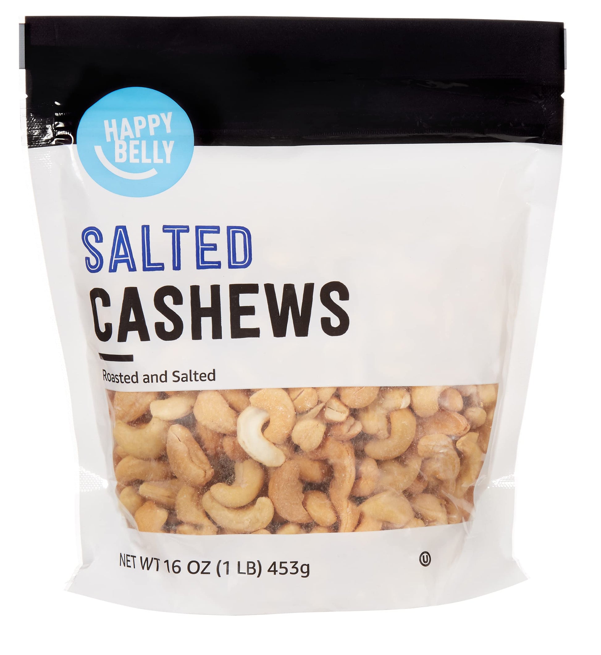 Amazon Brand - Happy Belly Cashews, Roasted & Salted, 16 Ounce