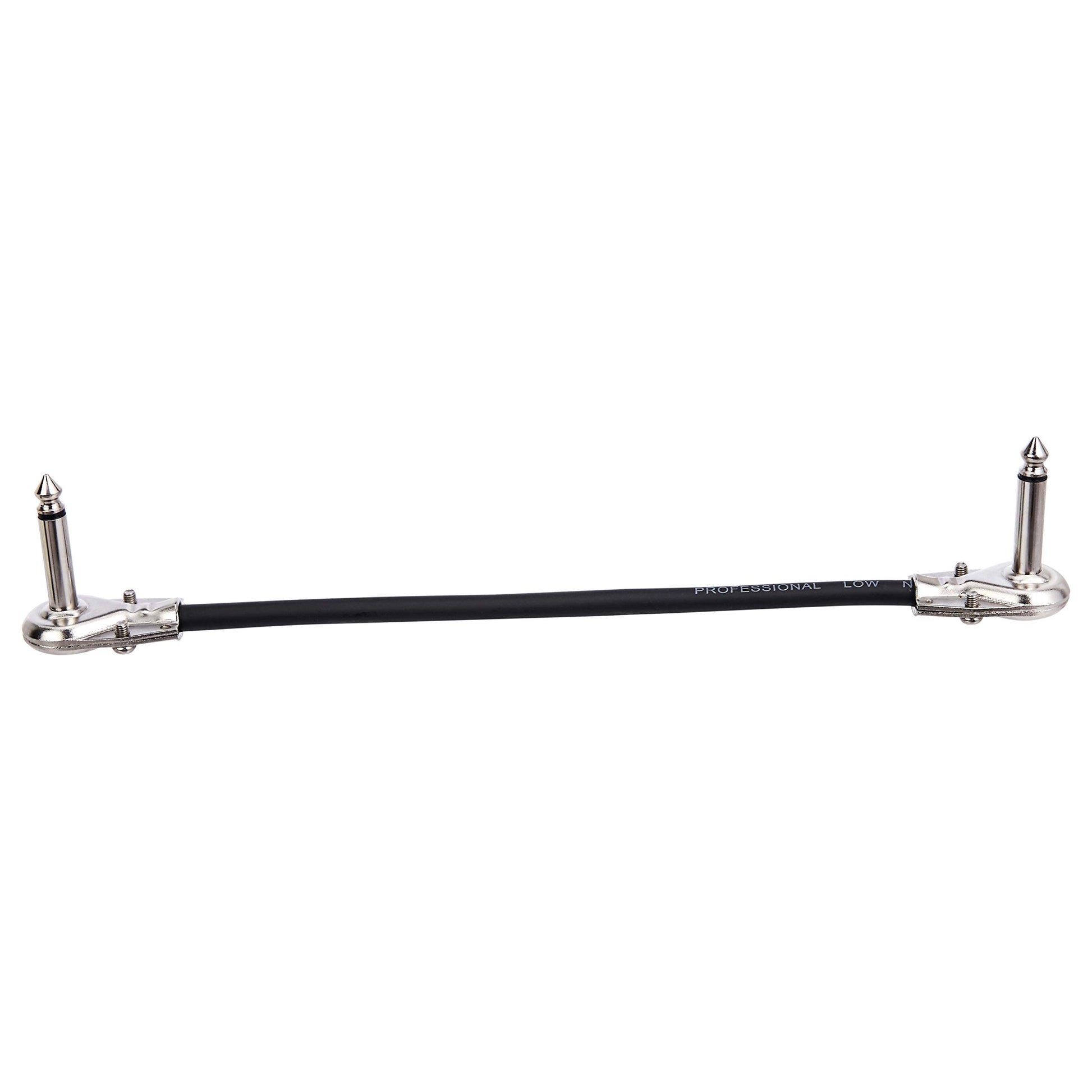 Amazon Basics 1/4 Inch Guitar Patch Auxiliary Cable, 6 in, 6-Pack, Black