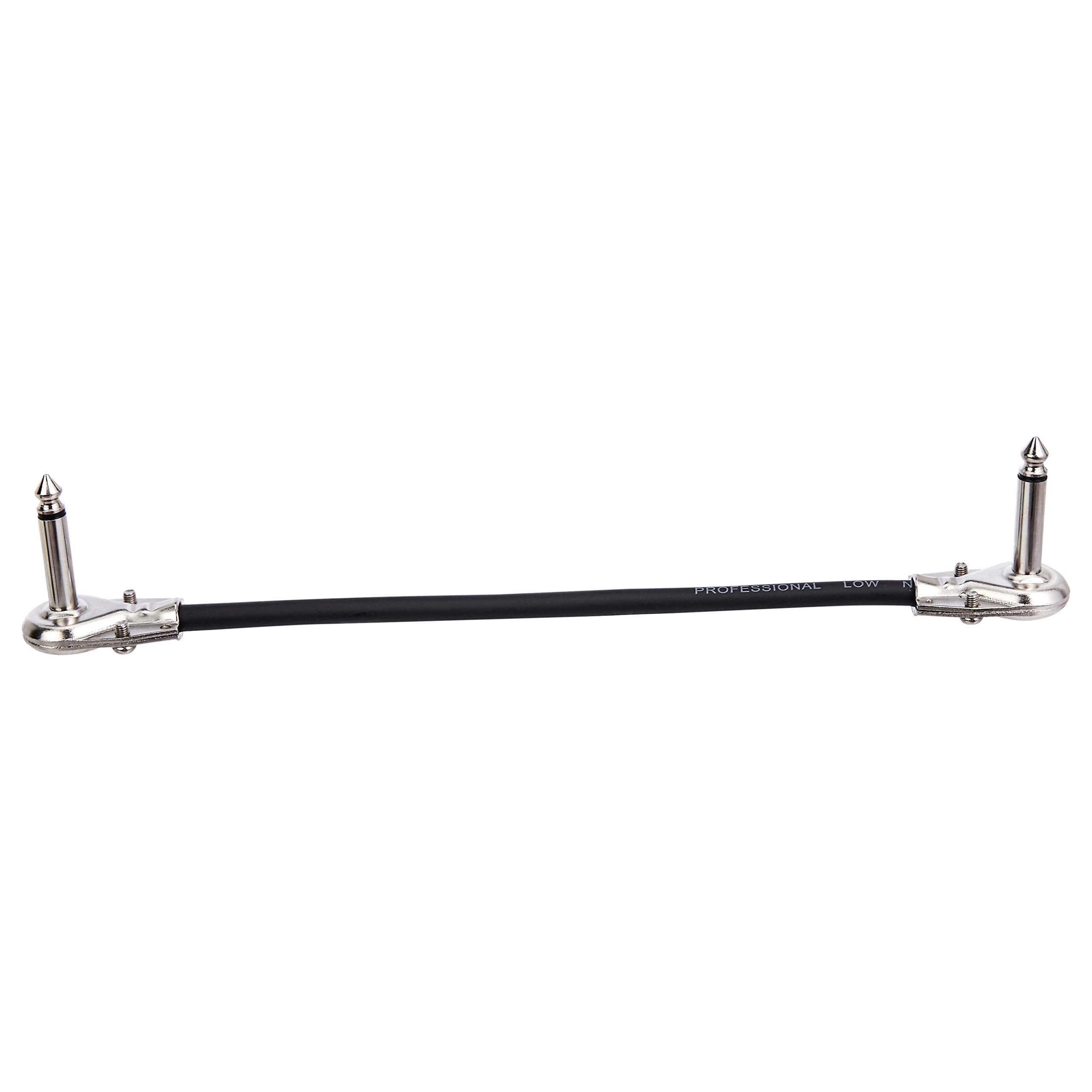 Amazon Basics 1/4 Inch Guitar Patch Auxiliary Cable, 6 in, 6-Pack, Black