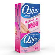 Q-tips Precision Tips Cotton Swabs 170 Count - Original Cotton Swabs with Soft Cotton Pointed Tips, Makeup Tools, Household Cleaning, Beauty Tools & Personal Care (Pack of 2)