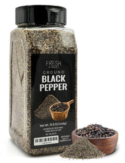 Fresh Finest Black Pepper Ã¢ÂÂ 15.5oz Ground Pepper Ã¢ÂÂ Freshly Ground Black Pepper Bulk for Home and Commercial Cooking - Course Grind Black Pepper in Practical Container Ã¢ÂÂ Pure Ground Pepper