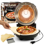 PIEZANO Crispy Crust Pizza Oven by Granitestone – 12 Inch Electric Pizza Oven Indoor Countertop Maker with Ceramic Stone Heats up to 800˚F for Delicious Stone Baked Pizzeria Style Pizza at Home