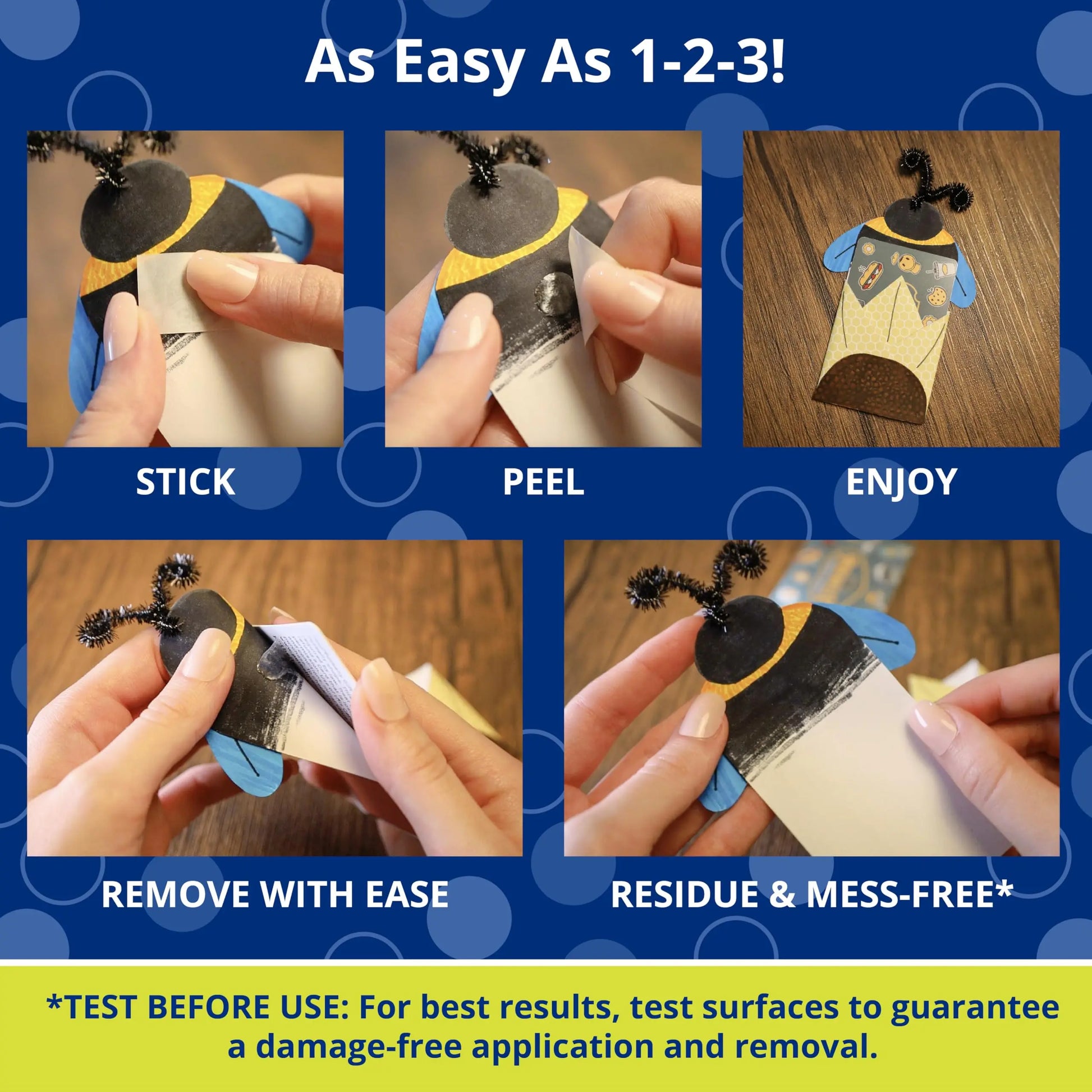 Glue Dots, Removable Dots, Double-Sided, 1/2", .5 Inch, 200 Dots, DIY Craft Glue Tape, Sticky Adhesive Glue Points, Liquid Hot Glue Alternative, Clear