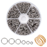 PH PandaHall 1000pcs 304 Stainless Steel Jump Rings, 18-Gauge Open Jump Ring 4/5/6/8/9/10mm Connector Rings O Ring Chainmail Rings for Earring Bracelet Necklace Jewelry Keychain DIY Craft Making