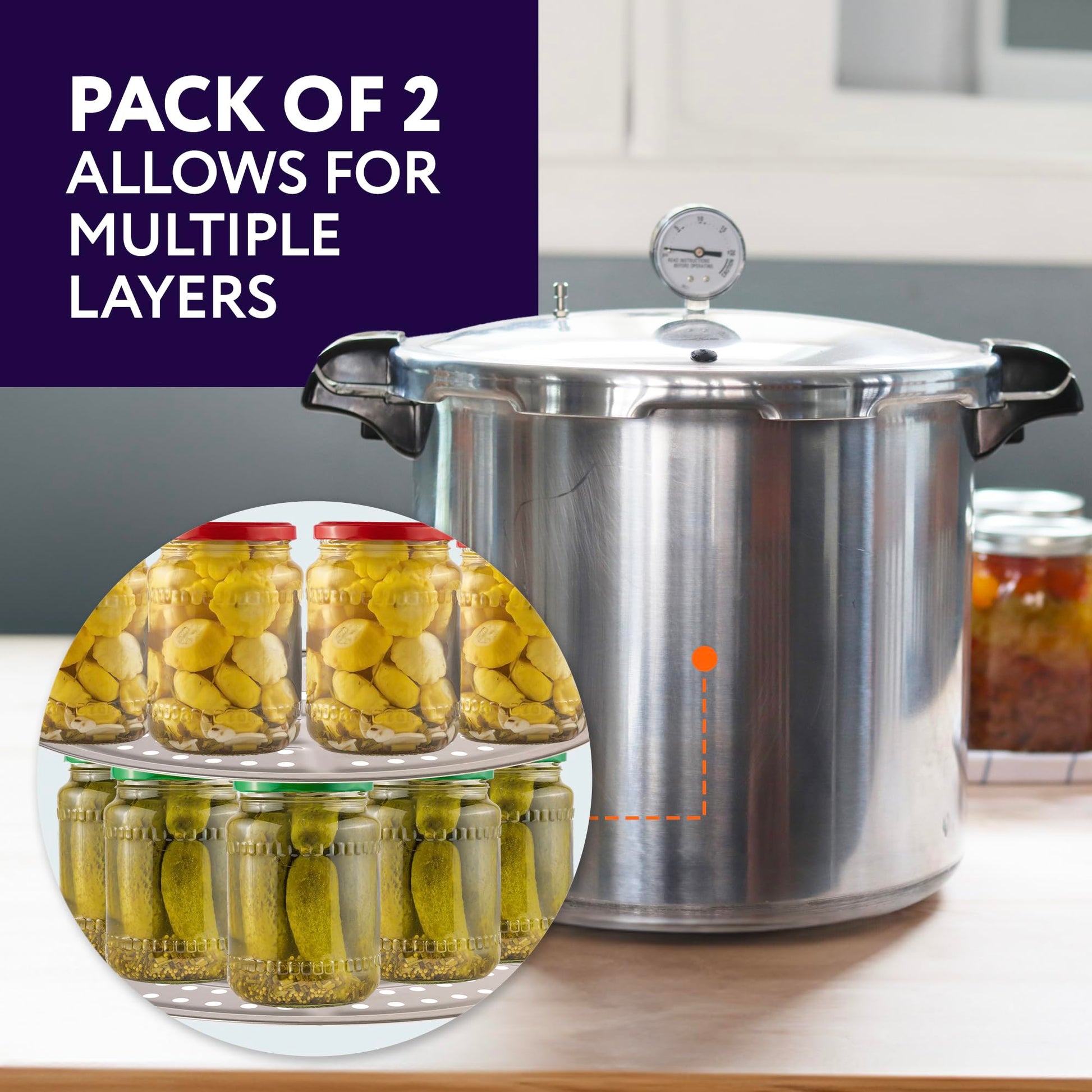 IMPRESA 2-Pack Canning Rack for Pressure Cooker - Stainless Steel - Compatible with Presto, All American Pressure Canner and More - 11 Inch (28cm Canners for Canning)