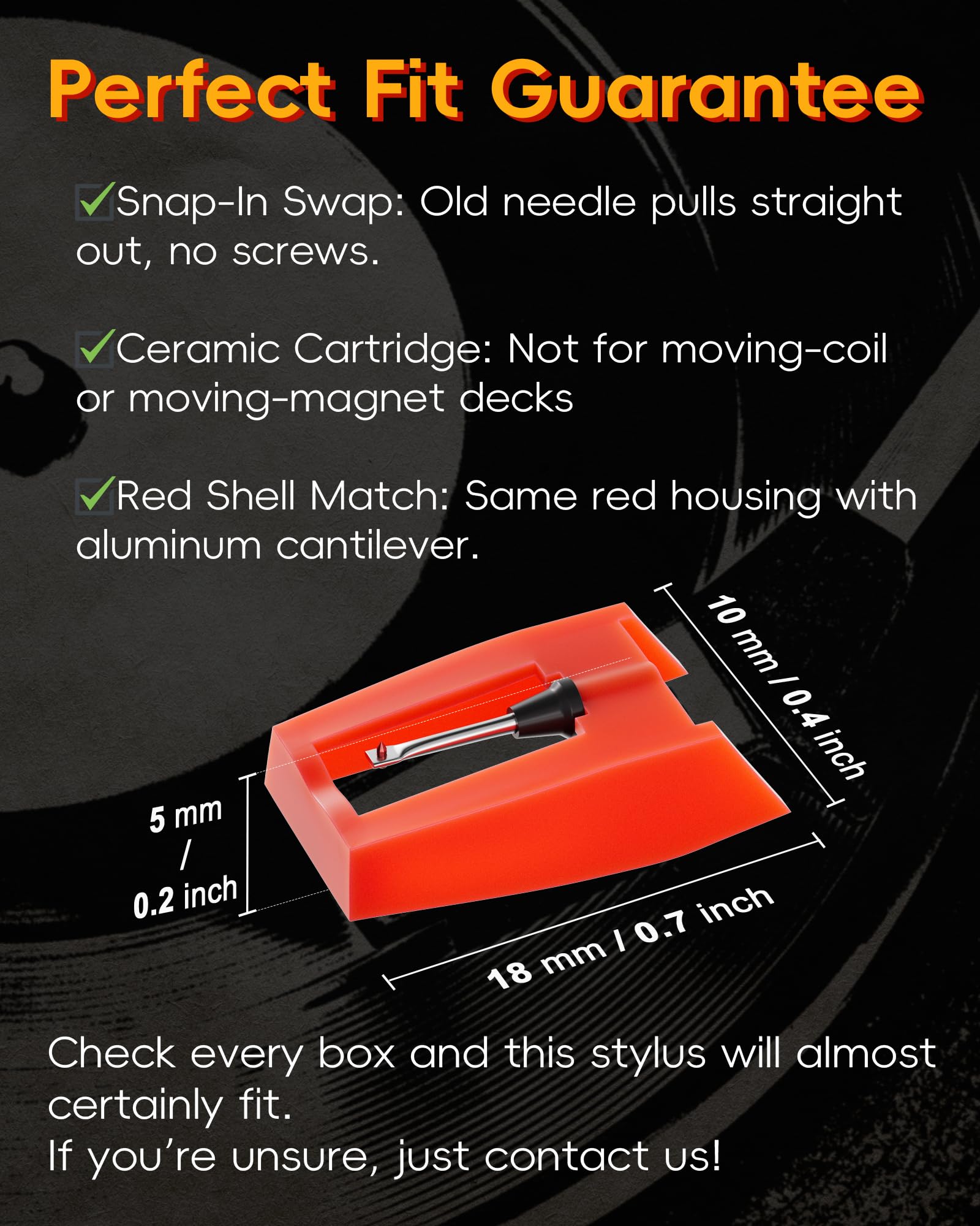 4 Pack Record Player Needles Replacement Compatible with Crosley, Victrola & More Turntable, Premium Ruby Stylus with Clear Storage Box, Phonograph Cartridge Needle for Vinyl Records Accessories