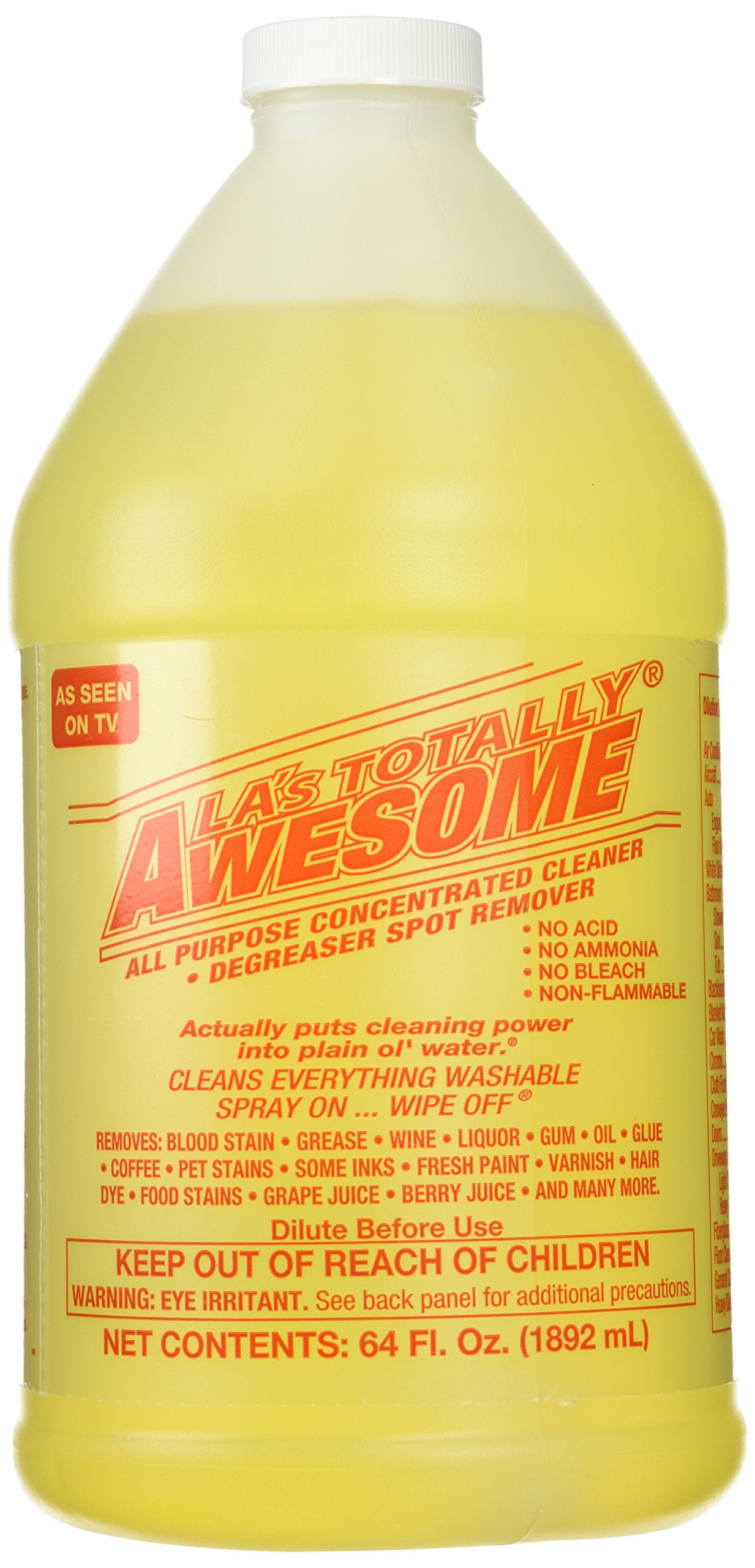 La's Totally Awesome All Purpose Cleaner, 64 oz, Mega Cleaner - Yellow…
