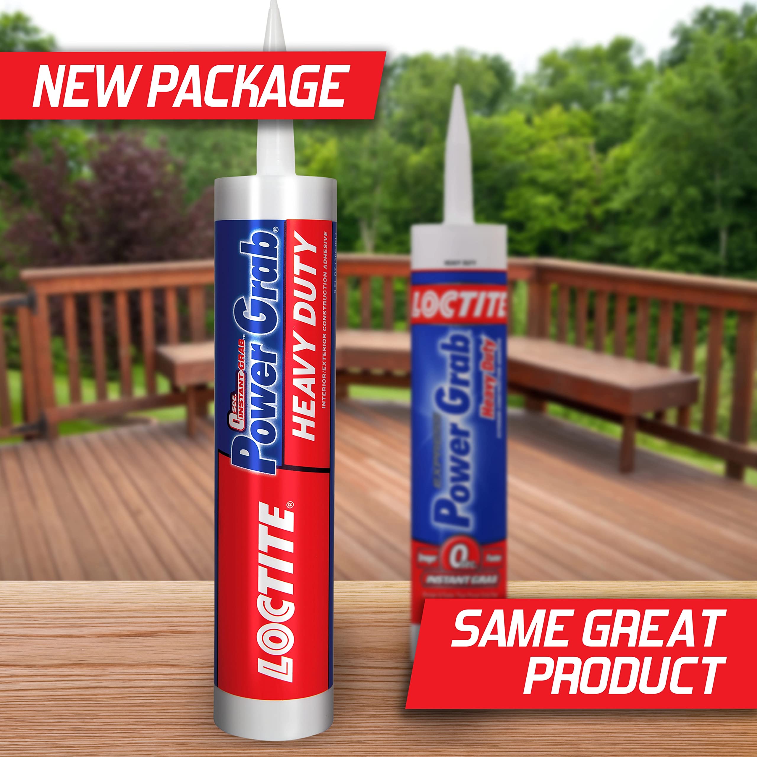 Loctite Power Grab Express Heavy Duty Construction Adhesive, 9 fl oz Cartridge, 1 Pack - Versatile Constuction Glue for Wood, Wall, Tile, Foam Board & More