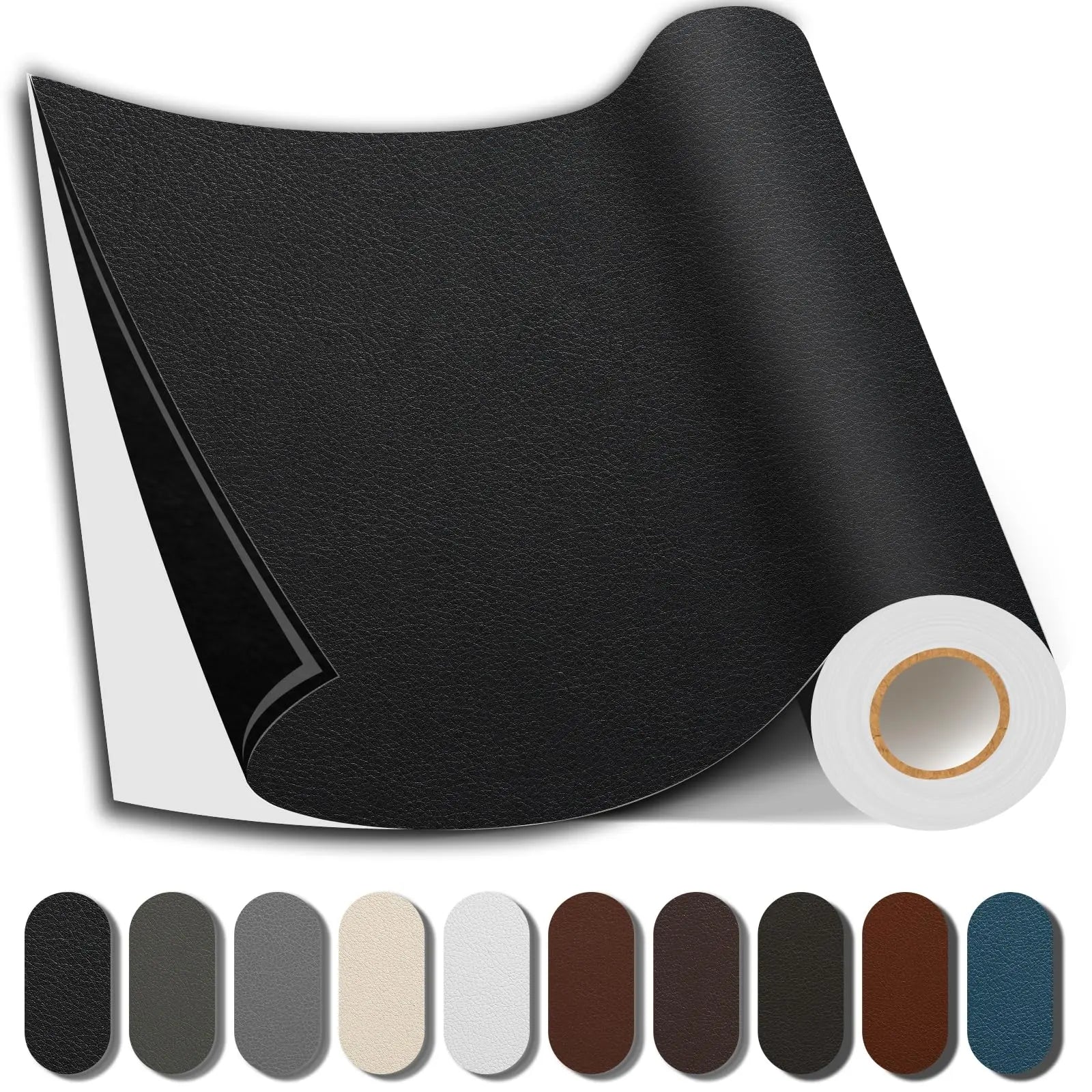 Shagoom Leather Repair Patch, 17X79 Inch Repair Patch Self Adhesive Waterproof, DIY Large Vinyl Patches for Couches, Furniture, Kitchen Cabinets, Wall （Black, 17X79 Inch）
