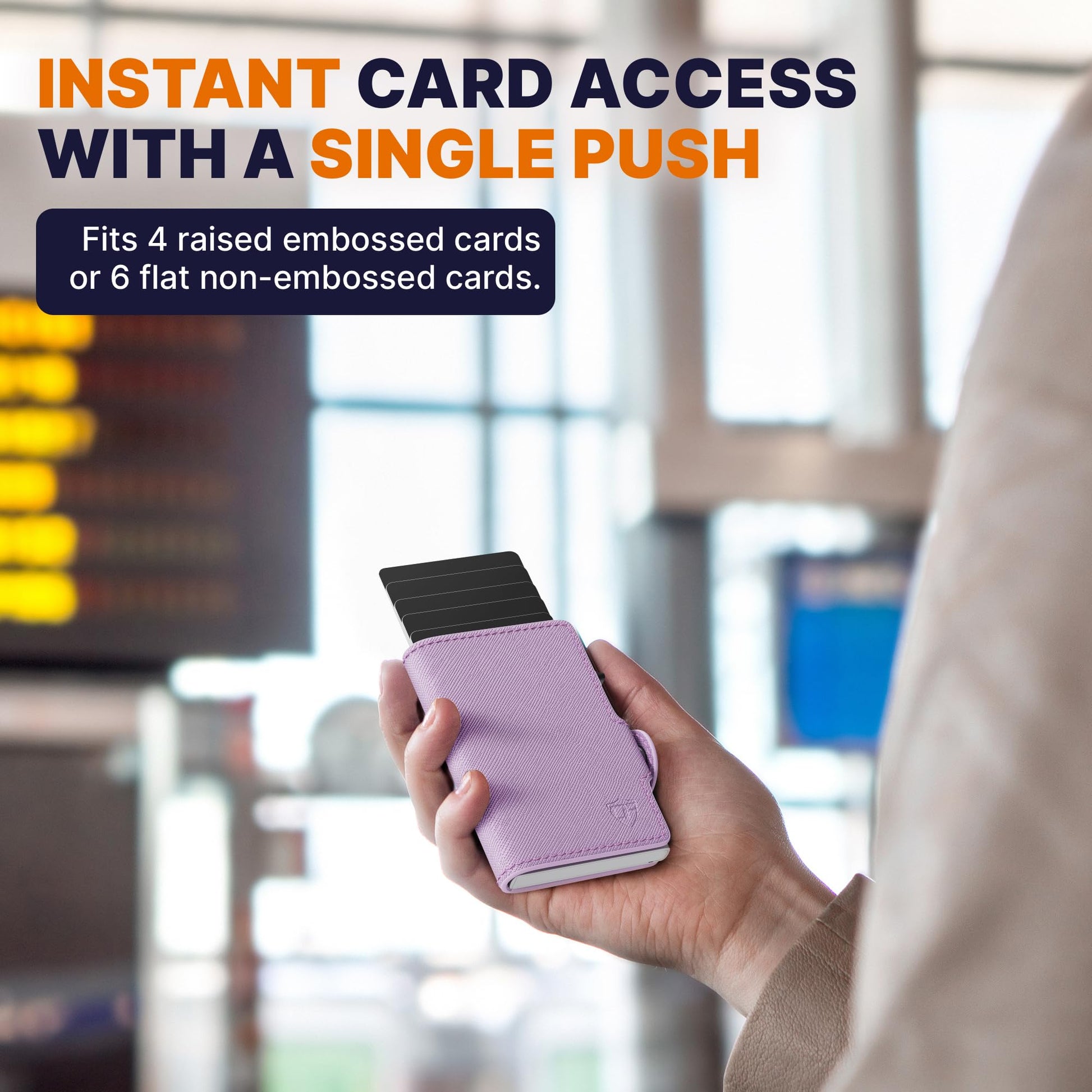 Conceal Plus Small RFID Wallet Women, Slim Compact Travel RFID Blocking Credit Card Holder Womens Wallet, Smart Pop Up RFID Minimalist Card Case, Capacity 6-10 Cards Plus Cash & ID