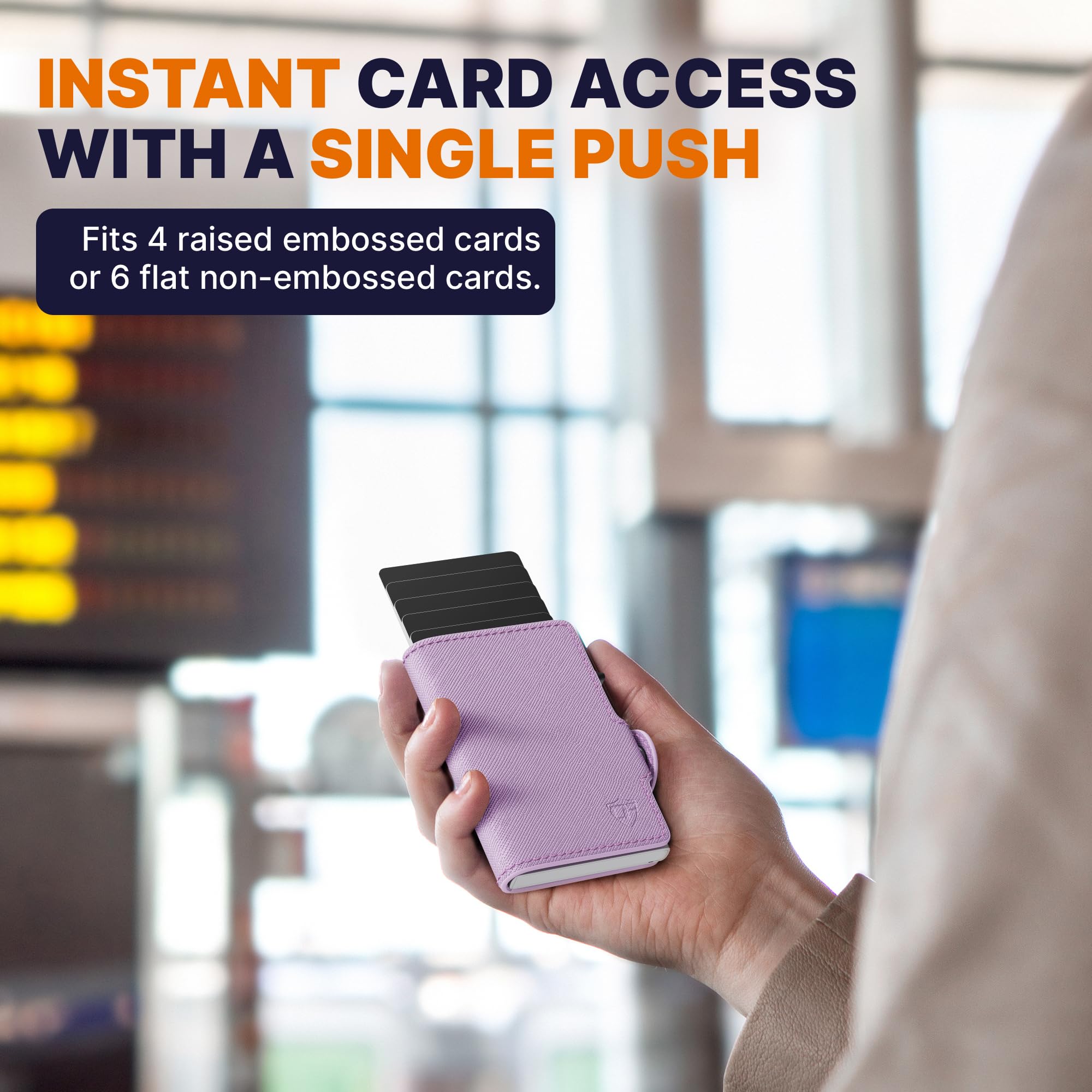 Conceal Plus Small RFID Wallet Women, Slim Compact Travel RFID Blocking Credit Card Holder Womens Wallet, Smart Pop Up RFID Minimalist Card Case, Capacity 6-10 Cards Plus Cash & ID